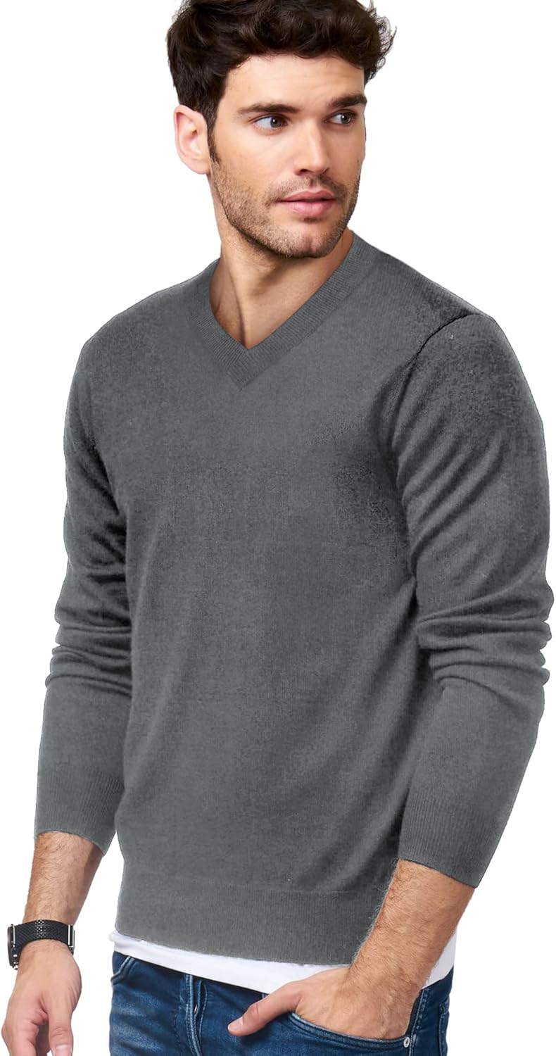 COOFANDY Mens V Neck Dress Sweater Knit Long Sleeve Slim Fit Sweaters Fashion Pullover Sweater - Image 2
