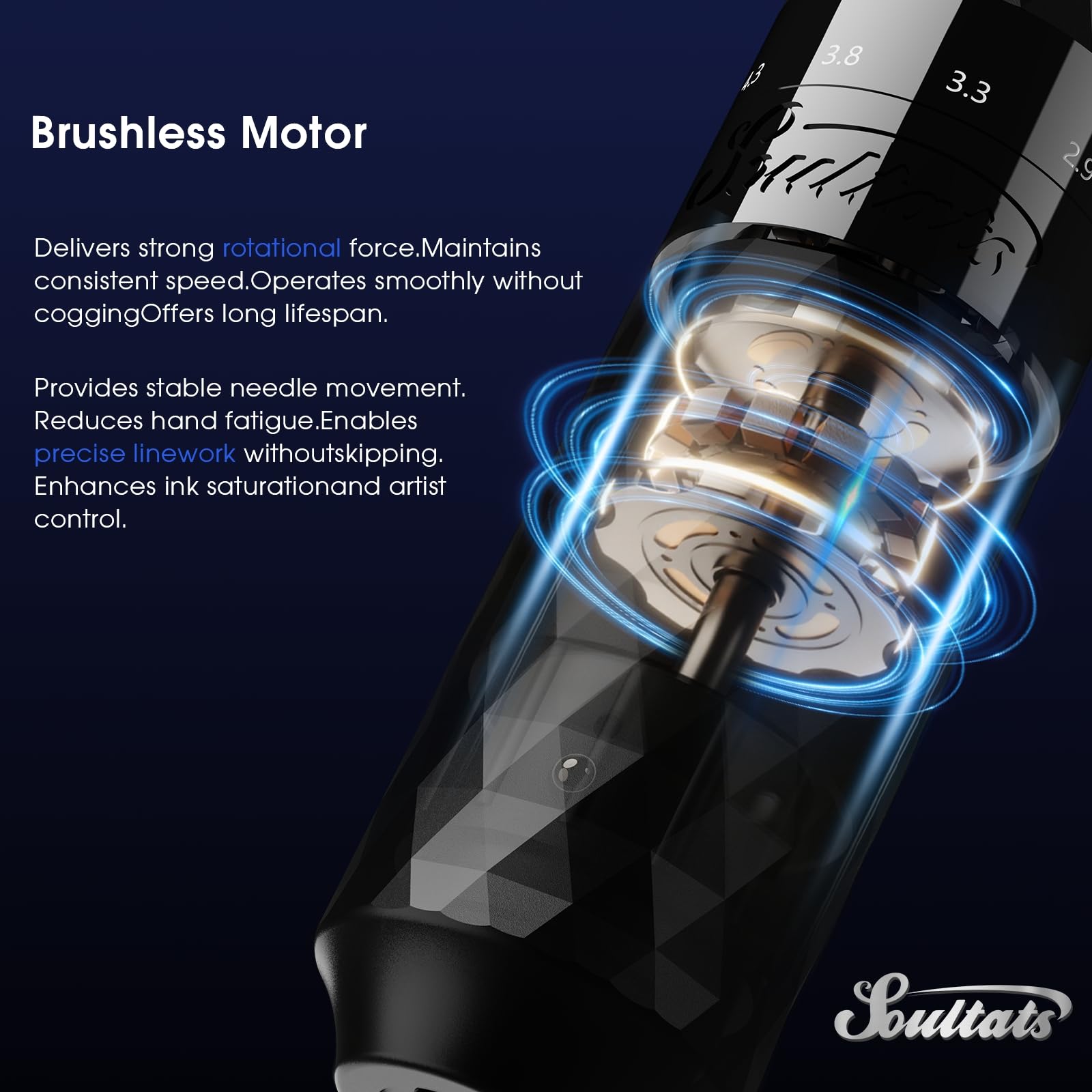 EZ Tattoo Maschinen Set - Tattoo Set mit 6 Hübe 2,5–4,8mm Kabelloser Tattoo Maschine, Extra 1600mAh Stromversorgung Akku, 20 Stück Tattoo Nadeln für Tattoo Anfänger und Künstler