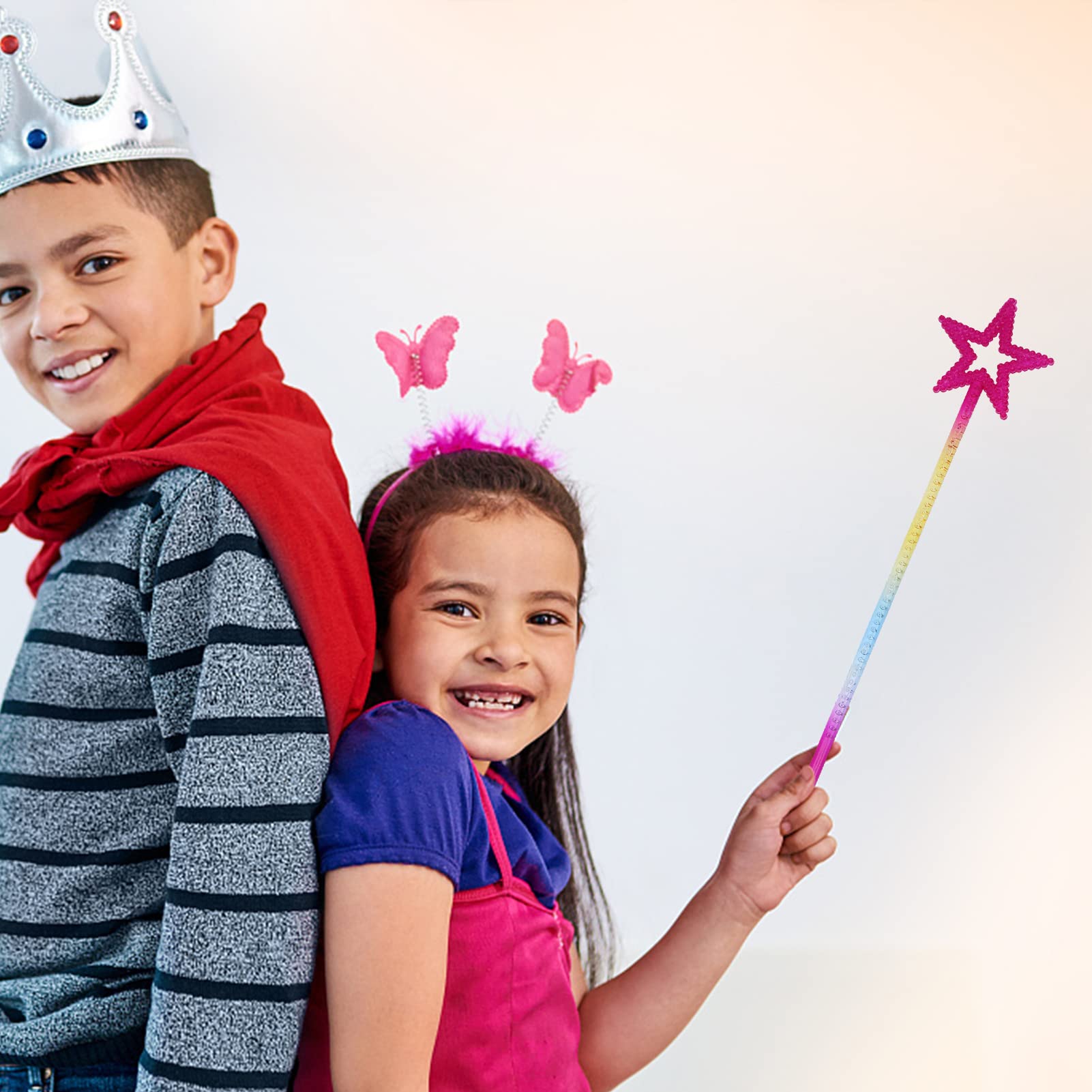 HOODANCOS Feenstab-Set Mit Pentagramm - 5 Magische Stäbe Für Rollenspiele Und Kinderpartys