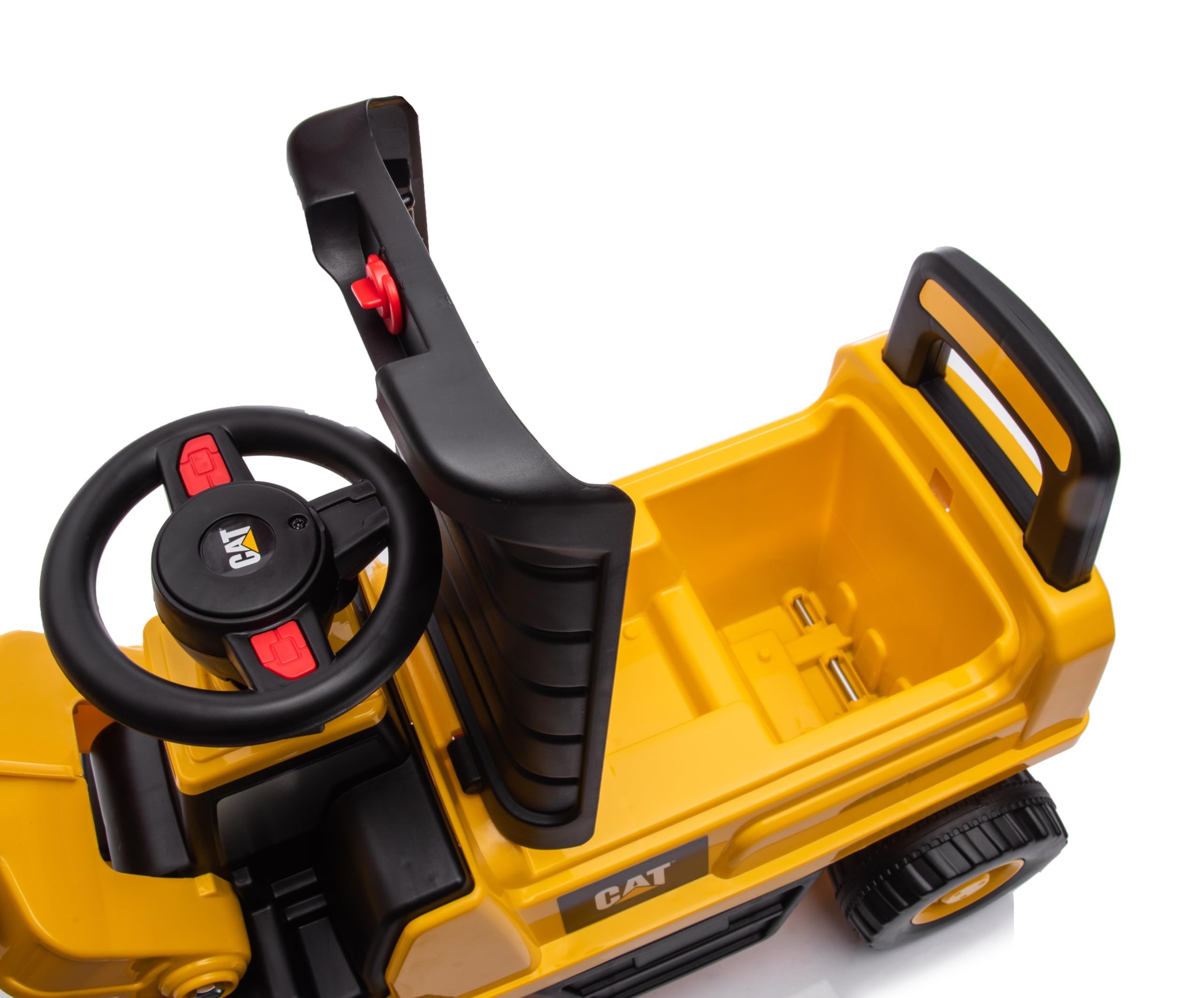 Primi Passi Escavatore Cavalcabile per Bambini 1 3 Anni Schienale Ergonomico Clacson Pala Mobile Vano Portaoggetti e Dispositivo Antiribaltamento (Ruspa Giallo)