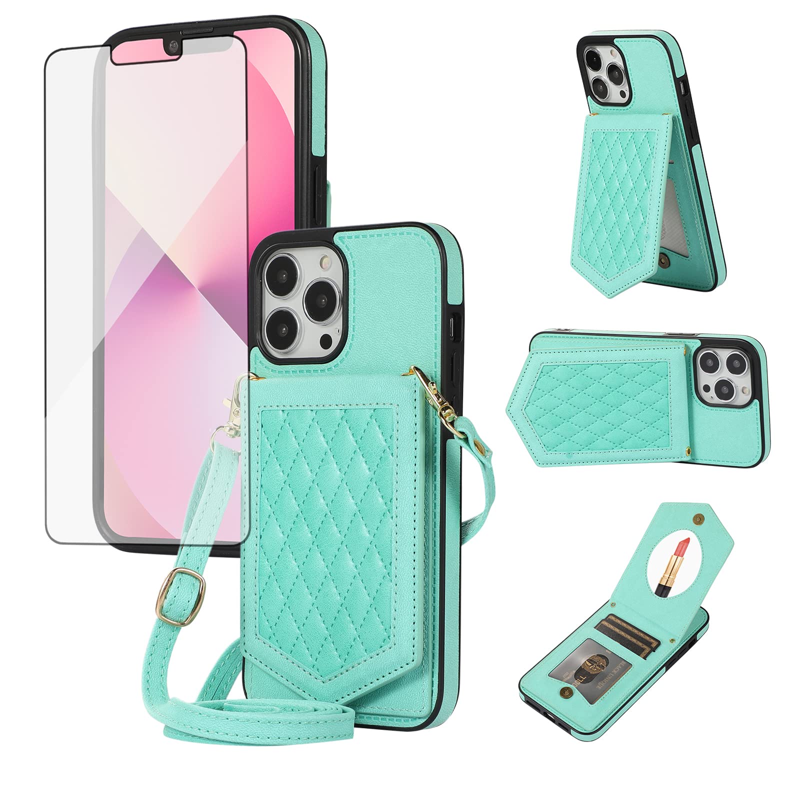 Cover per iPhone 13 Pro con Cordino e Pellicola Vetro Temperato