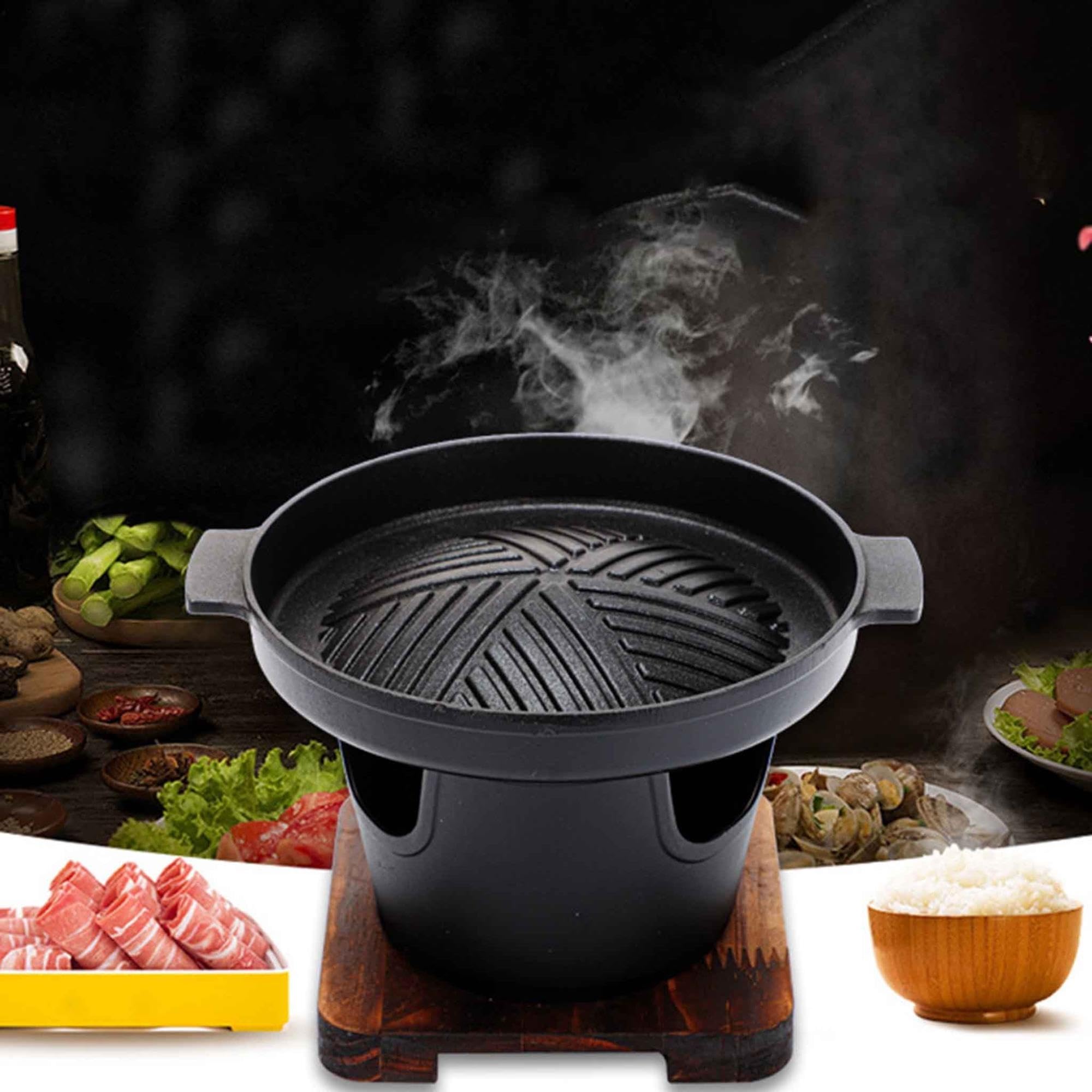 Griglia da tavolo piccola, griglia Hibachi for esterni, lega di alluminio, | Griglia for barbecue da interno, da viaggio, a casa, in famiglia, al chiuso
