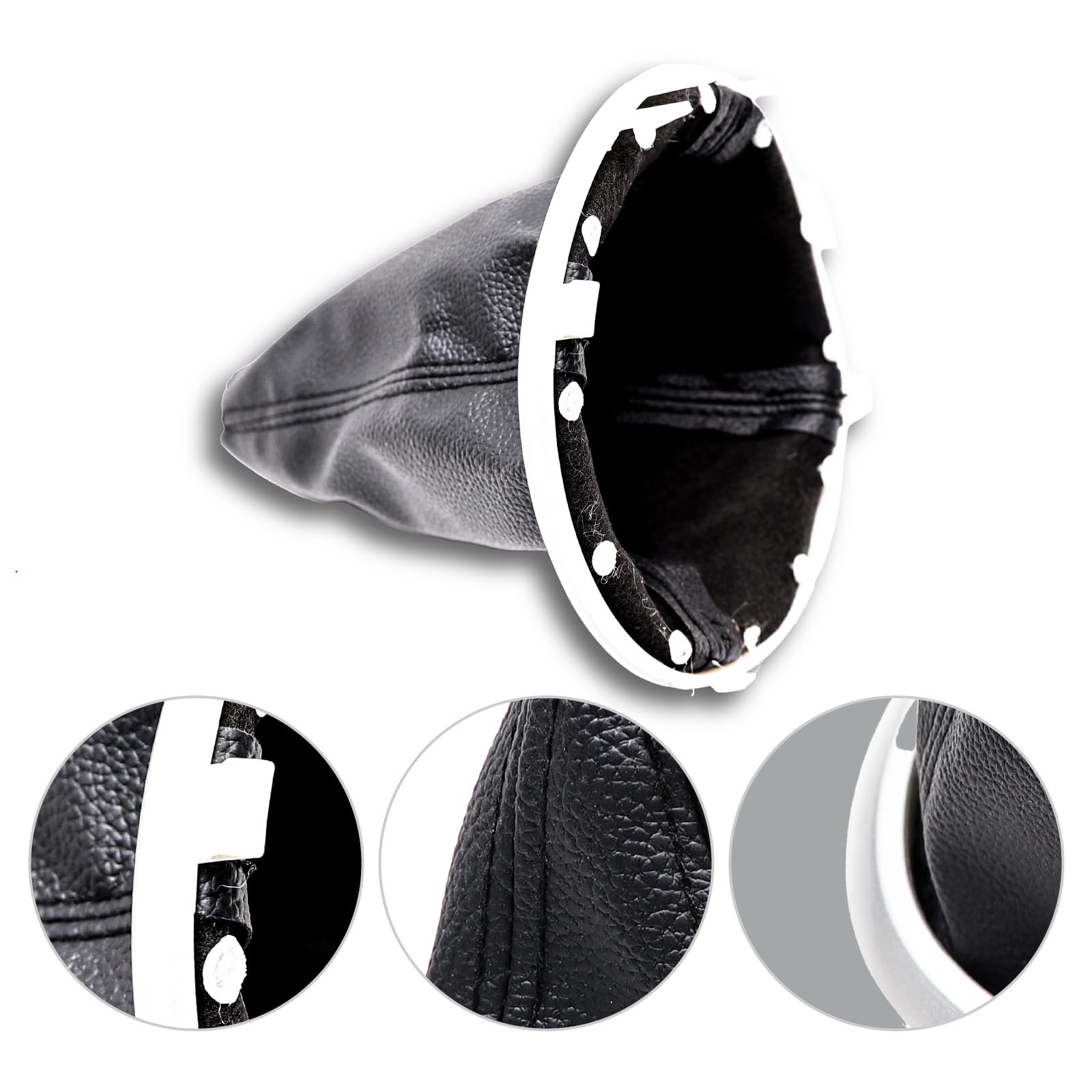 Kit Soufflet Levier Vitesses 1606400280 pour Citroën C3 2003-2009 Avec Anneau de Retenue Cadre 7589T8 Masque Cadre Extérieur Argenté 7589V0