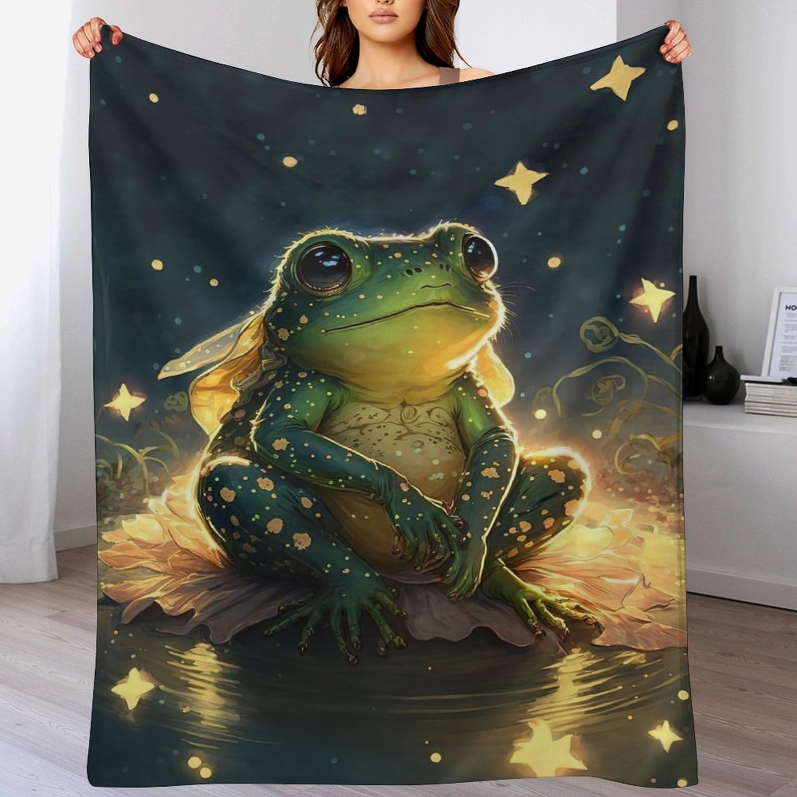 Couverture grenouille cadeau plaid flanelle douce et chaude jetee de canape