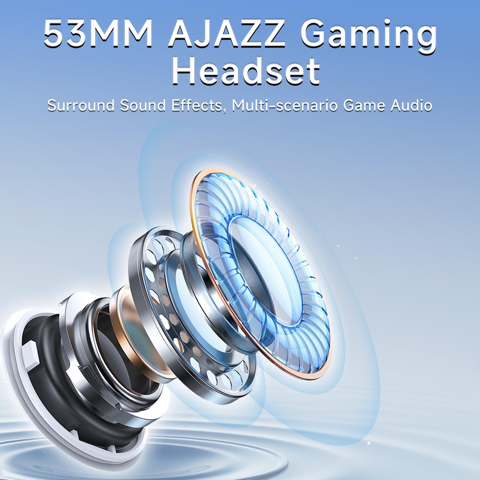 nacodex AJAZZ AHW10 Wired Gaming Headset with Detachable Microphone, DTS Headphone:X 7.1 Surround Sound, 53MM Driver, RGB Lighting Effects, for PC, Mac, PS5, PS4, Xbox, Switch, Mobile, White