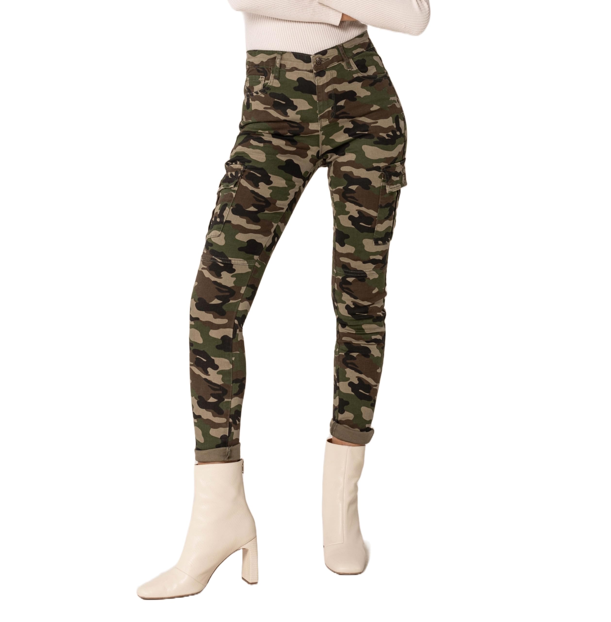 Nina Carter S353 - Pantalones cargo para mujer, corte ajustado, estilo cargo