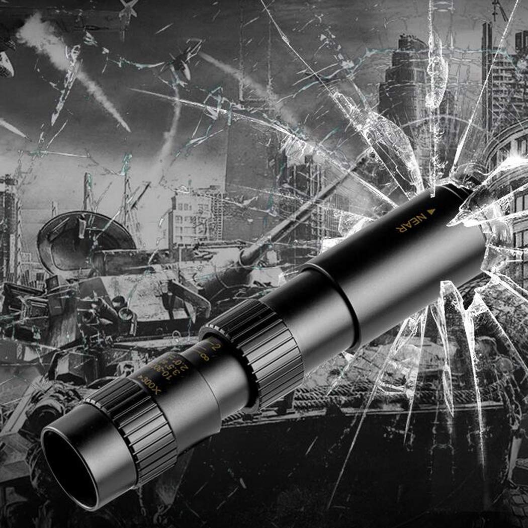 Telescopio monocular portátil, Totalmente metálico, teleobjetivo Externo HD S con Zoom 10-300x, telescopio con Zoom Doble Ajuste para teléfono móvil Exteriores con trípode.