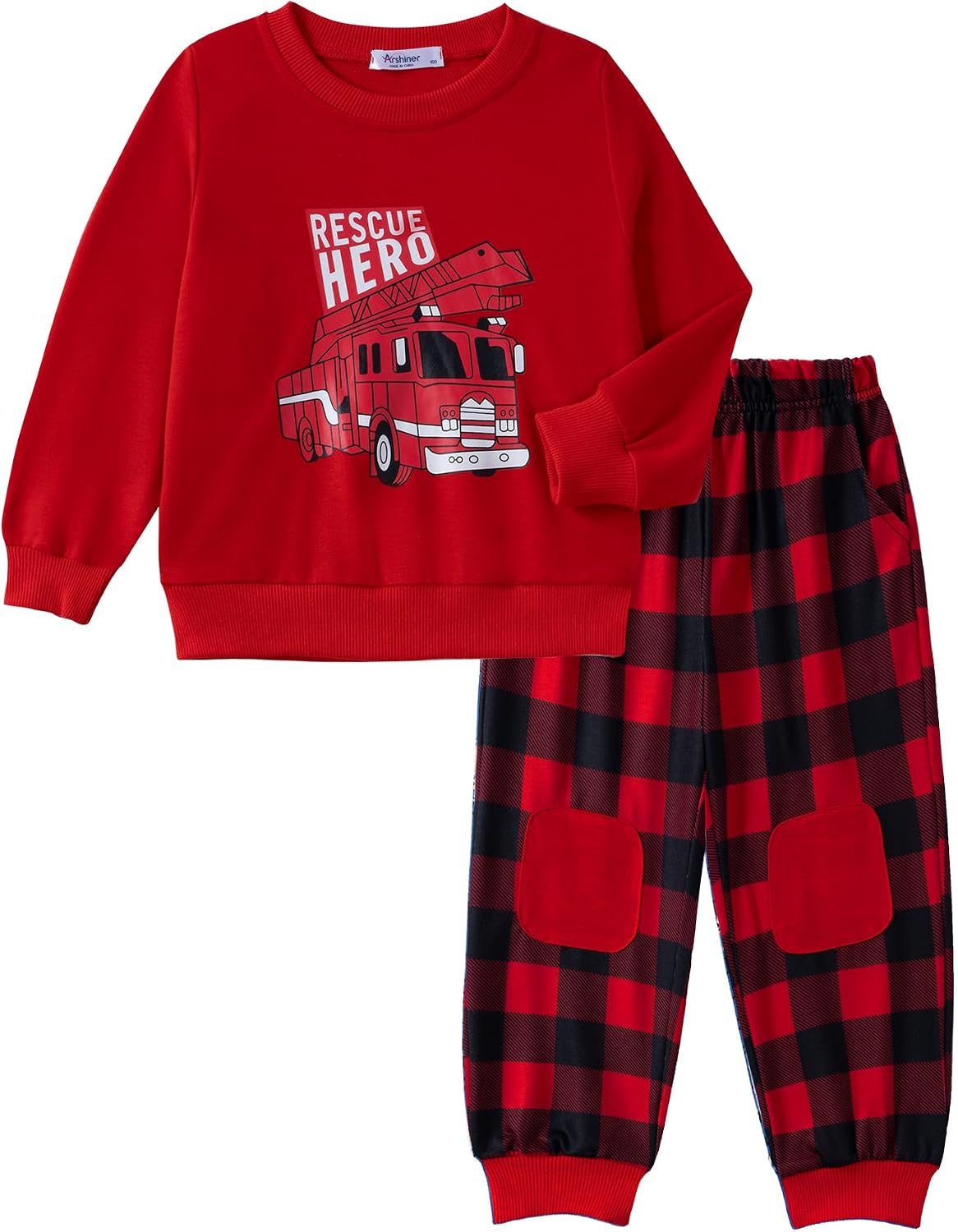 Arshiner Boys Pant Sets Long Sleeve Shirts and Pants Crewneck Sweatshirt for Fall Winter（2T- 8-9）