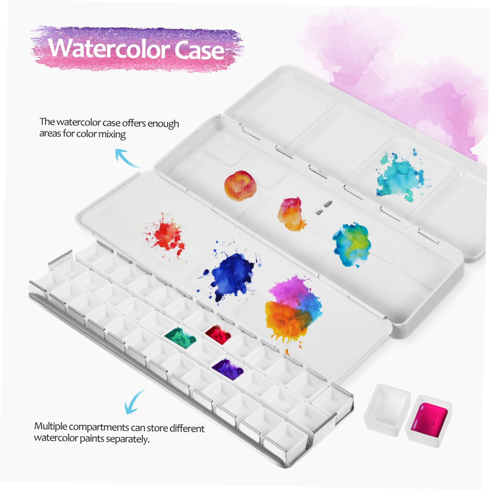 4 Pièces Boîte de Palette d'aquarelle Vide Palette de Couleur Palette de Peinture Vide Palette Aquarelle boîte Vide Plateau de mélange de Peinture palettes d'aquarelle Le Fer