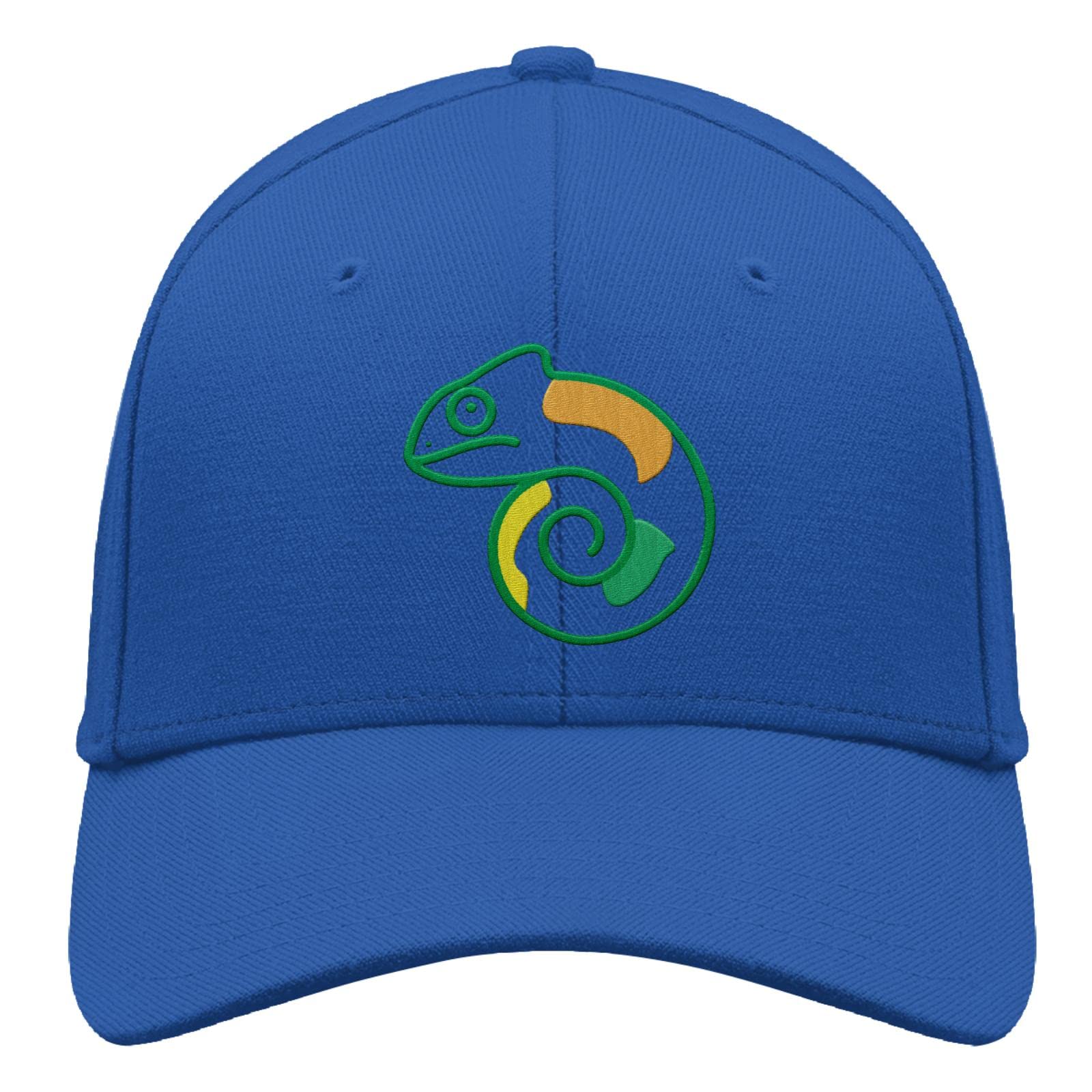 Baseball Hat Colorful Chameleon Ogo Trucker Hat for Teen Retro Embroidery Adjustable