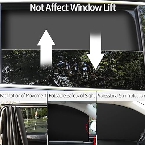 Miniatura 4 de Smeyta Parasol para ventana lateral de automóvil, cortinas para ventanas de automóvil, con protección magnética contra el calor solar y los rayos
