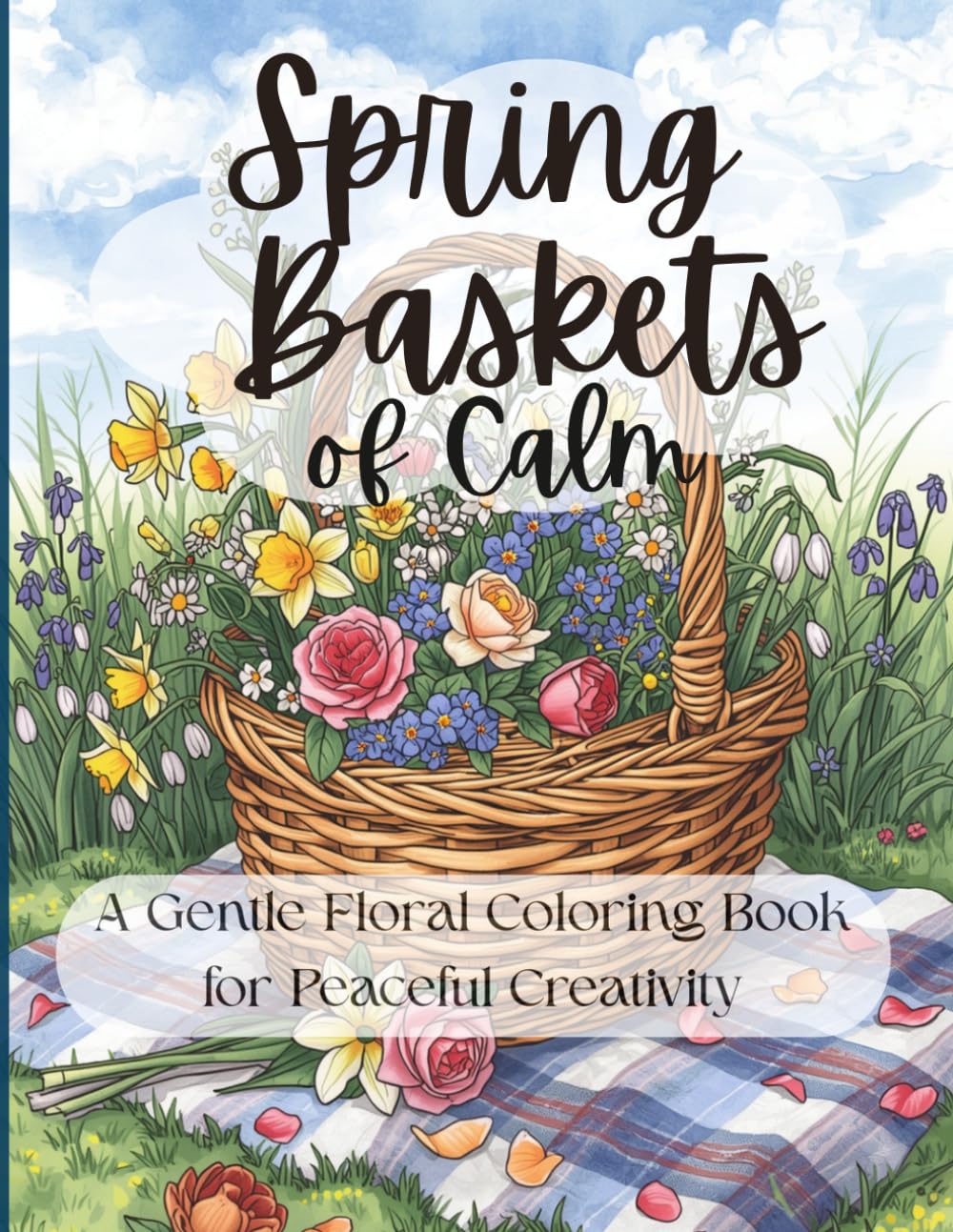 Spring Baskets of Calm: A Gentle Floral Coloring Book for Peaceful Creativity (Vases of Calm)