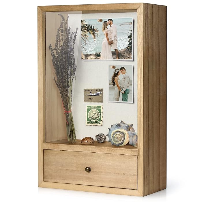 Buy TJ.MOREE Deep Shadow Box Frame with Drawer, Shadowbox Display Case