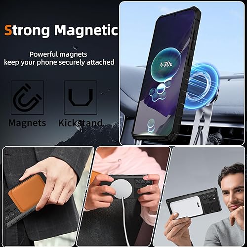 Miniatura 2 de Funda magnética para Samsung Galaxy Note 20 Ultra compatible con carga inalámbrica MagSafe, con 1 protector de pantalla, anillo de soporte integrado