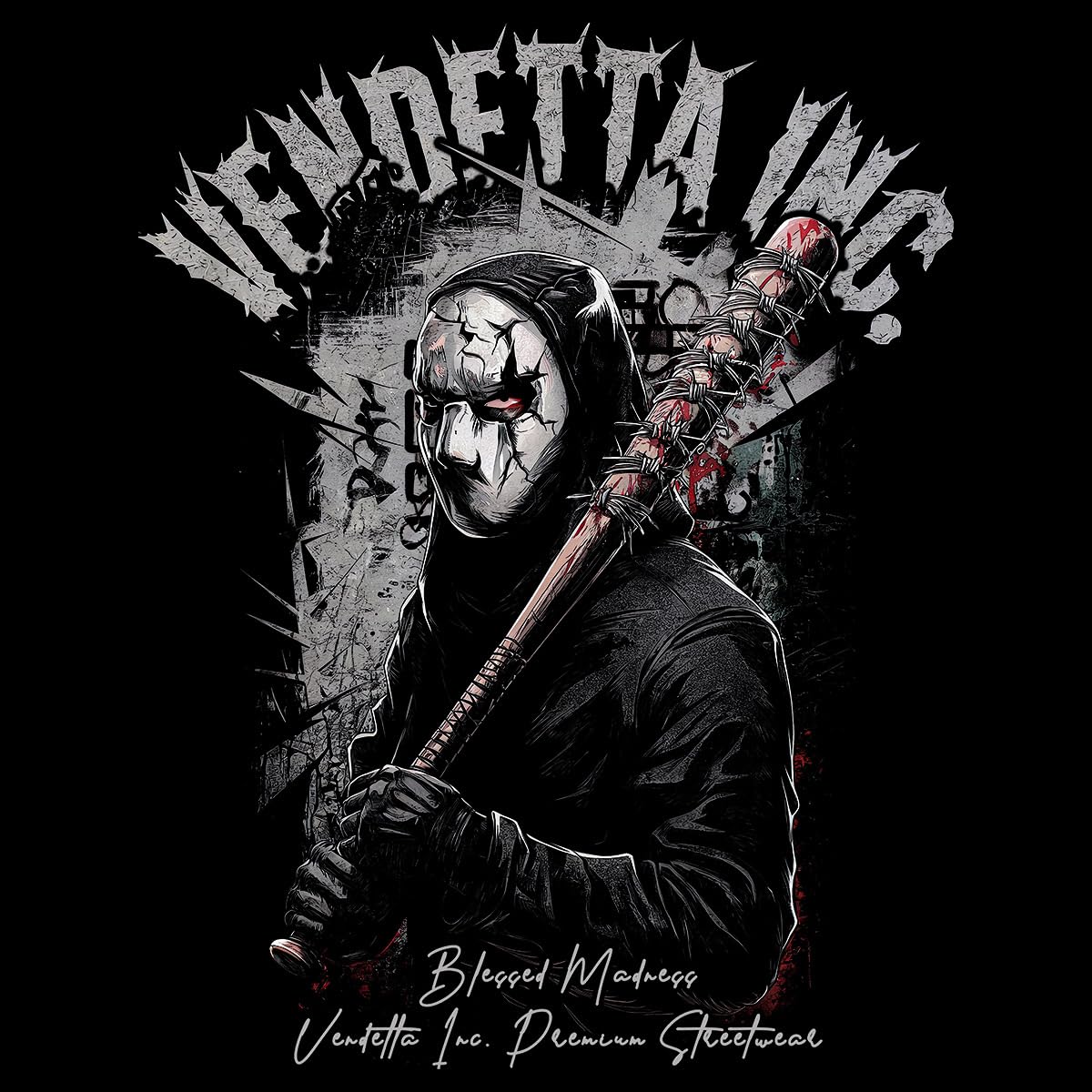 Vendetta Inc. Herren Kapuzenpullover Masks Men schwarz VD-4085 Hoodie M - 5XL