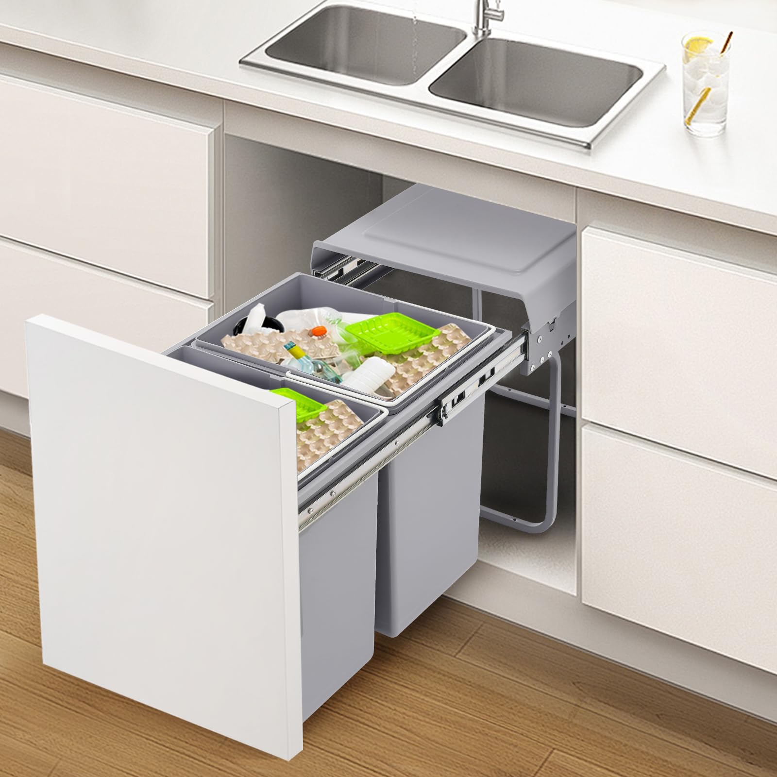 Cubo de basura para cocina, sistema de separación de basura, cubo de basura para cocina, para casas, restaurantes, cafeterías, oficinas, baños, cocinas
