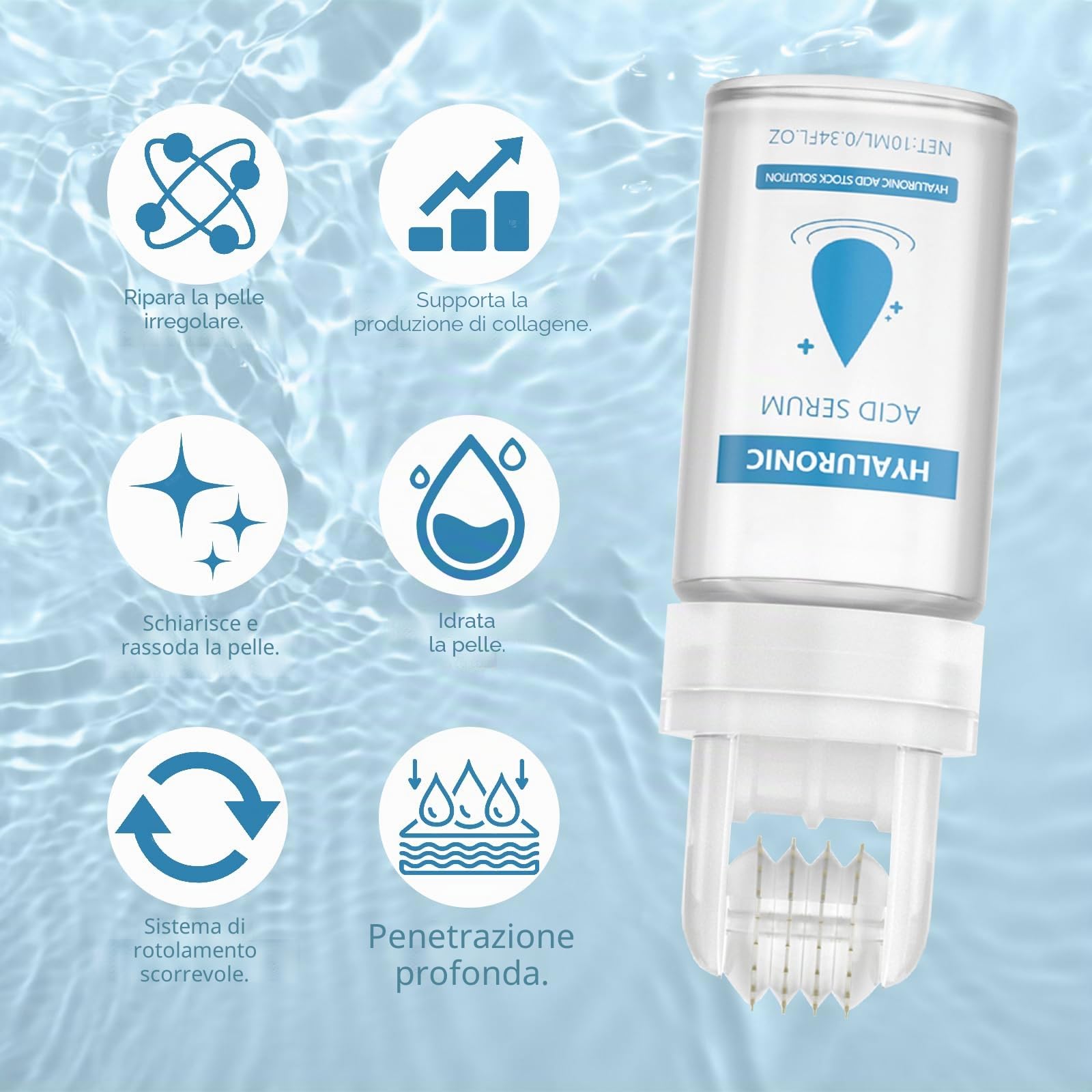 3 pezzi sistema di micro infusione per labbra, sistema di micro-infusione per viso Lip Fix Micro Infusion, sistema facciale con siero adatto per tutti i tipi di pelle, con 3 bottiglie di essenza e 1