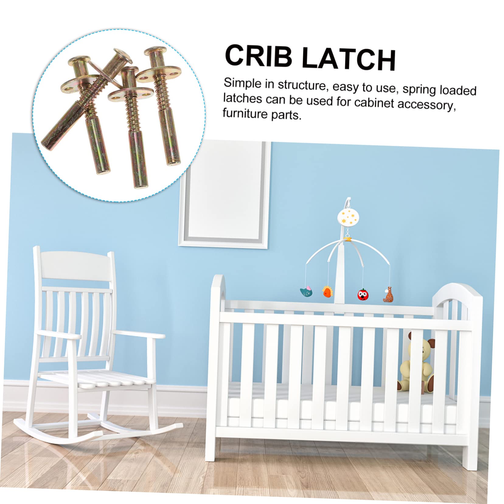 4 Pezzi Perno Molla in Ferro per Letto Piccolo e Lettino, Accessori Facili da Installare e Resistenti All'invecchiamento per Parti di Mobili e Armadietti