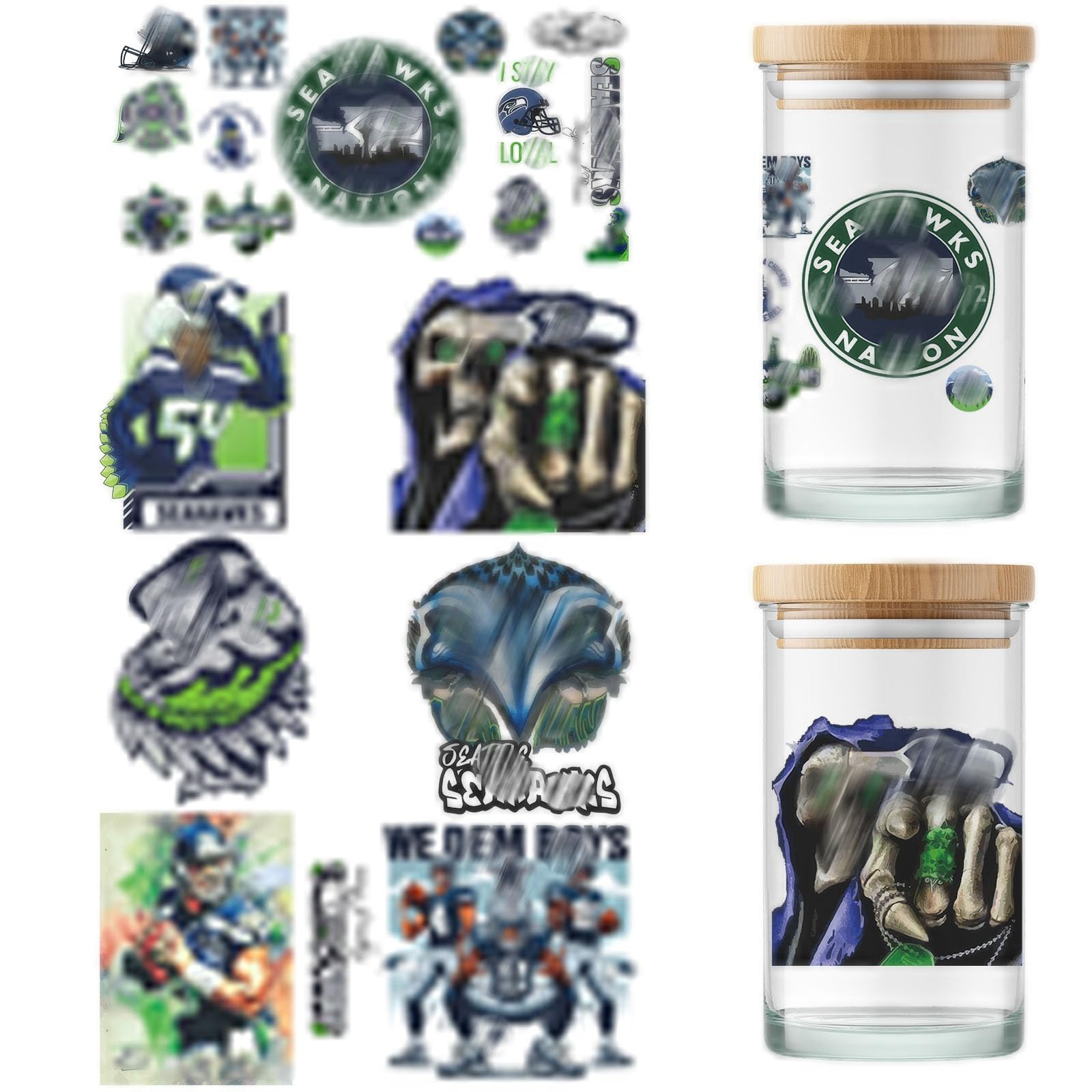 4 Sheet UV DTF Cup Wraps for 16 Oz Tumblers American Football Decals (12)