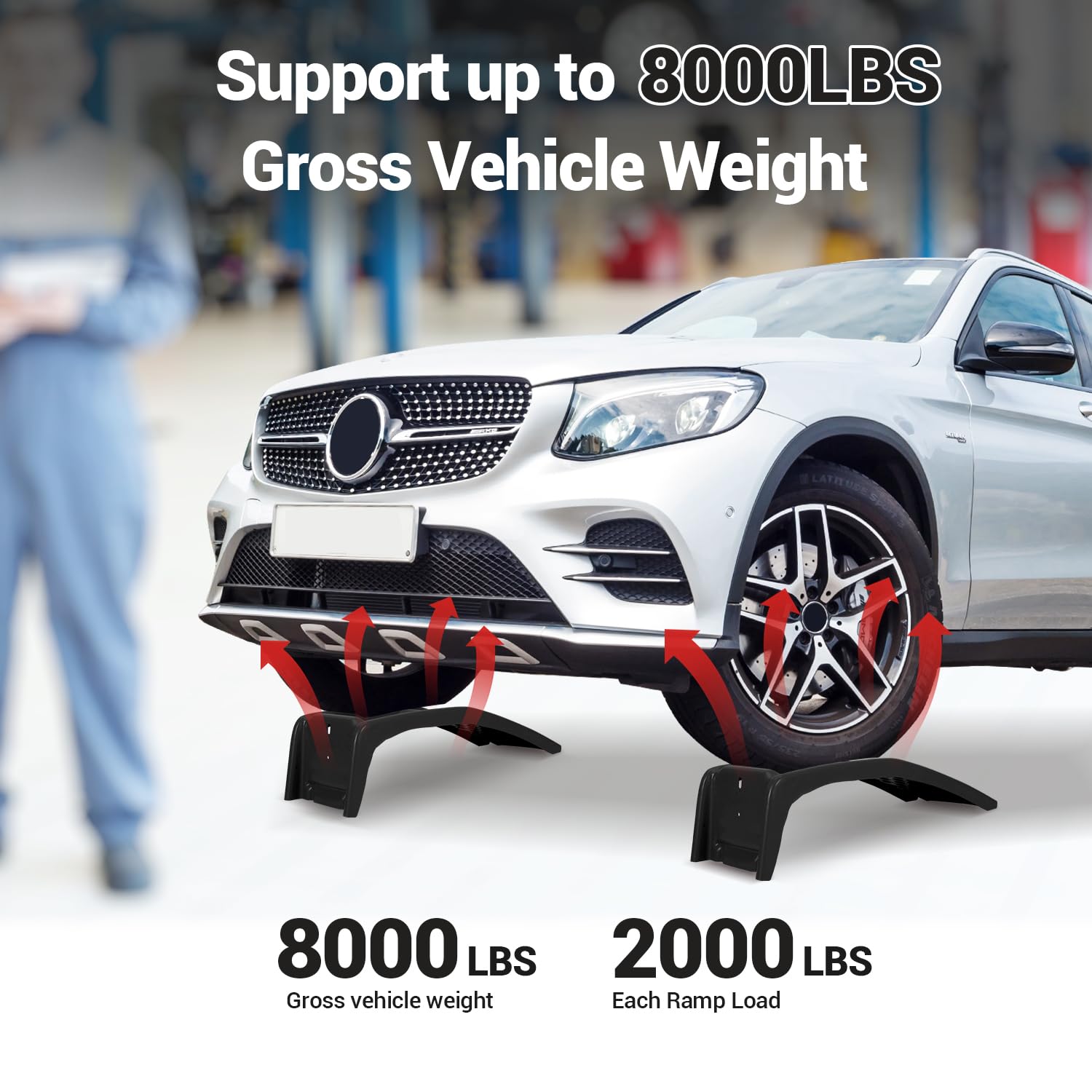Snapklik.com : GarveeTech Heavy Duty Car Ramps Set 8000lbs Auto Ramp ...