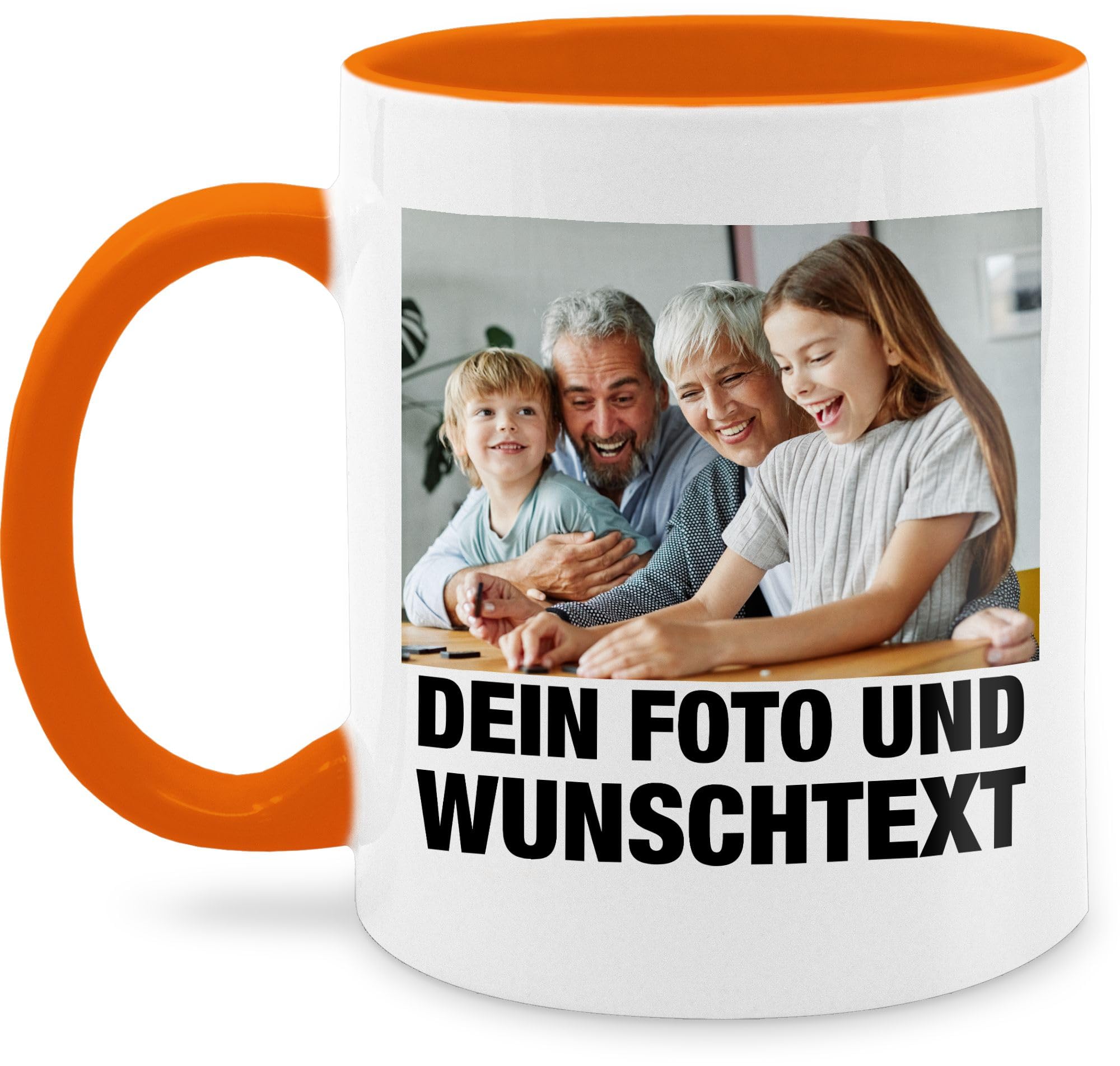 Tasse Tassen 325ml - Mit Foto I Eigenem Bild I Text I Name I Wunschtext - 325 ml - Orange - mug with photo fototasse selbst drucken fotos glühweintassen personalisierte teetasse bildtasse