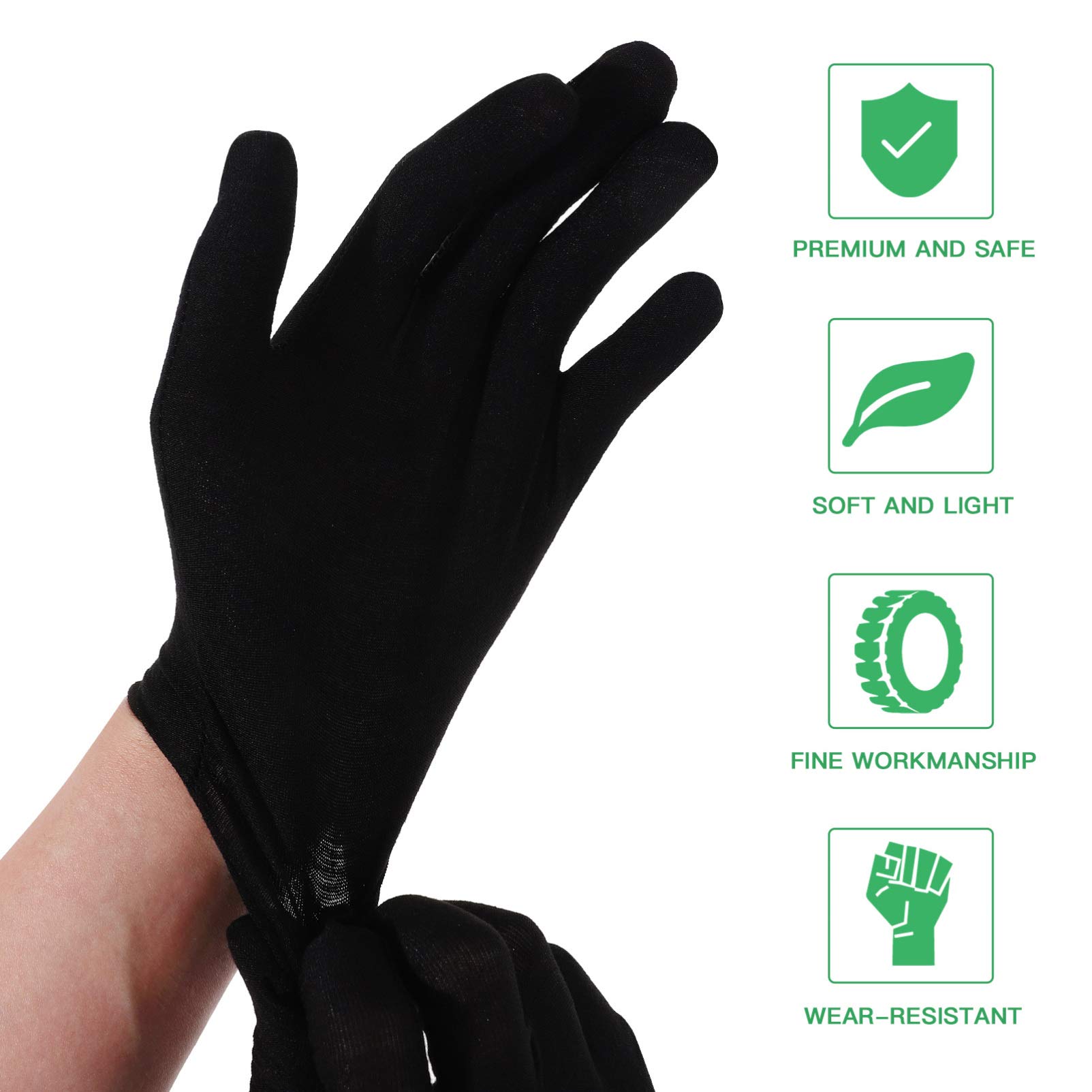 12 Pares De Guantes De Inspección De Nailon Blanco Talla Grande - Para Joyería, Monedas, Tareas Delicadas