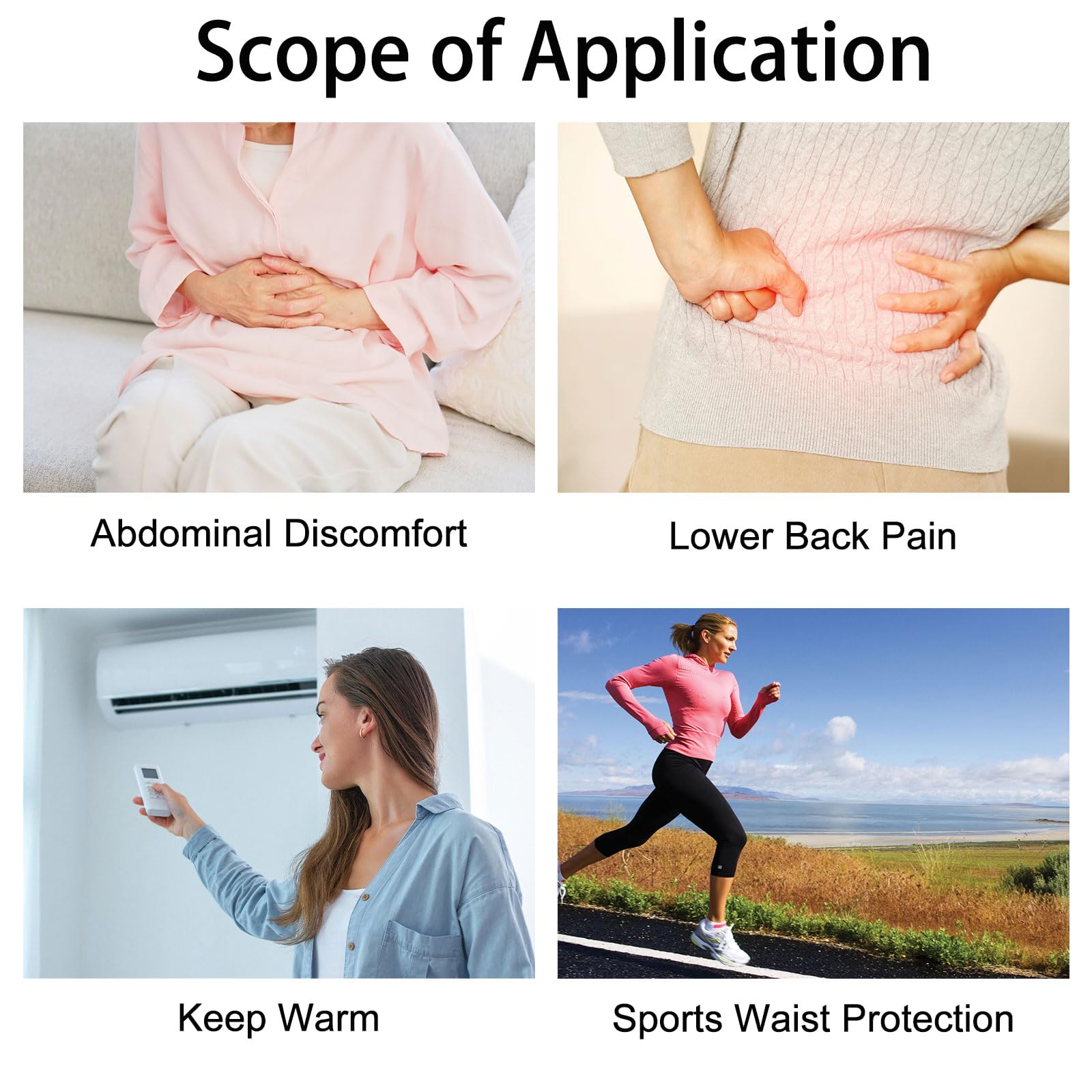 Faja Termica Lumbar,Faja Lumbar Caliente,Cinturón de Calor para Lumbares,Cinturón Calentador de Invierno,Faja Lumbar Caliente para Hombres Mujeres para Cintura de Apoyo Caliente Dolores Menstruales