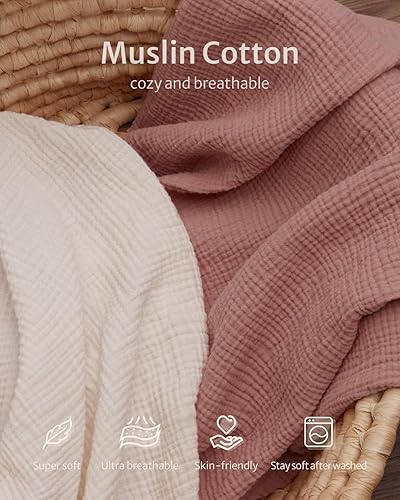 Vista 53 de Blissful Diary Sábanas de muselina para cuna, paquete y juego, sábanas ajustadas para Pack N Play, algodón suave para niños y niñas, paquete de 2