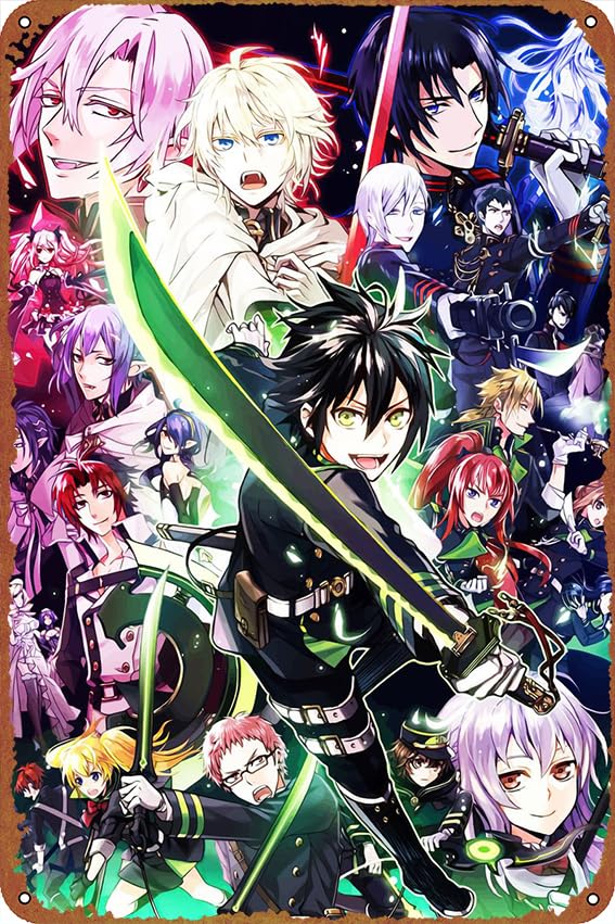 Owari No Seraph 12x8 Inch Rust-Free Tin Poster - Home Decor