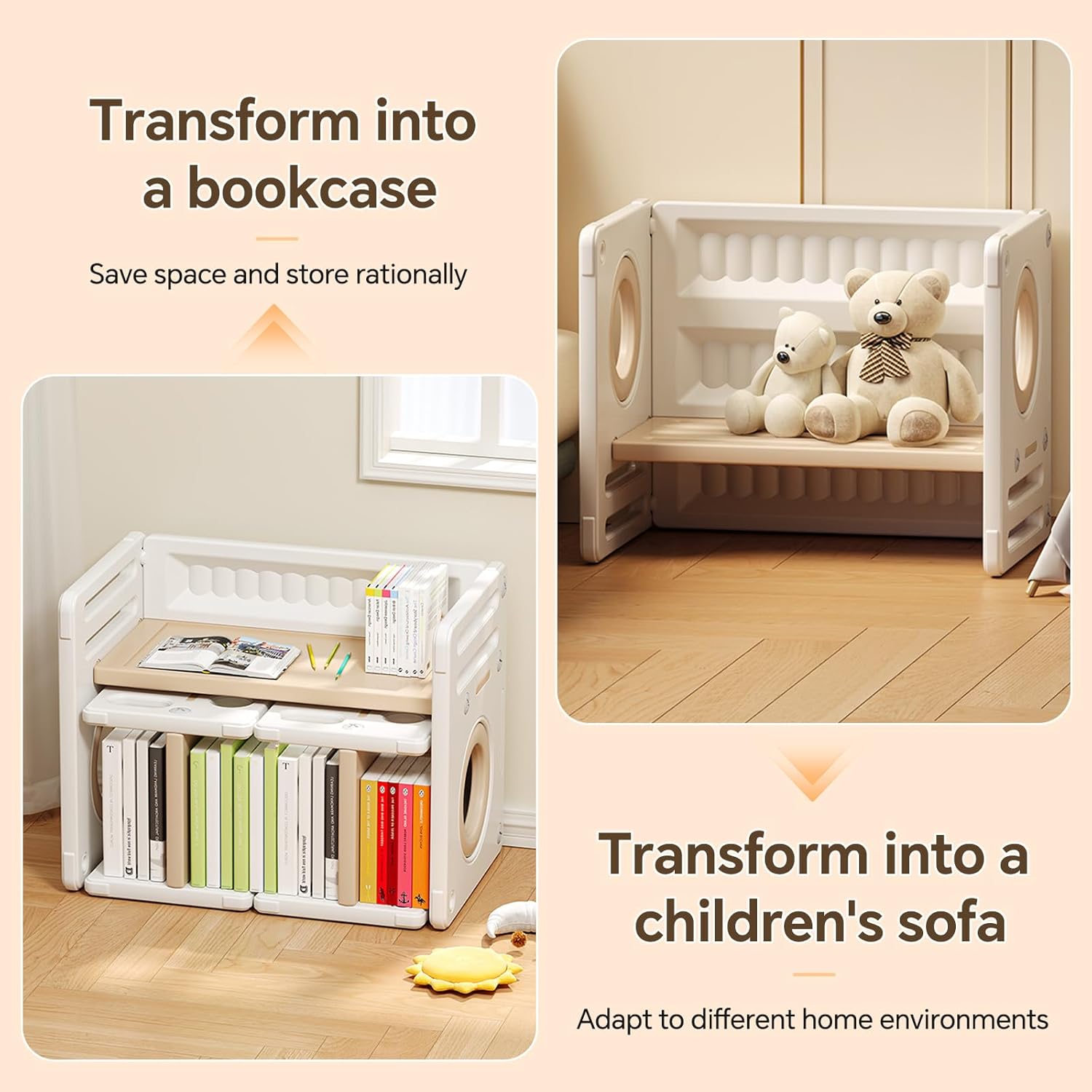 PakaLife Kids Table and Chairs Set with Storage,Multi-Functional Toddler Table and Chair Set for Bedroom & Study Room, Quality Solid Height Adjustable Kids Desk for Reading/Eating/Playing