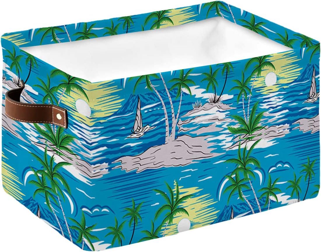 Storage Bins Hawaiian Coconut Trees Storage Box Foldable