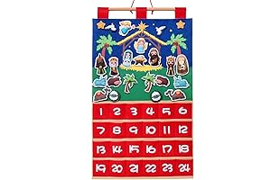 Timoo Nativity Advent Calendar 2023 Fabric Christmas Countdown Calendar for Kids