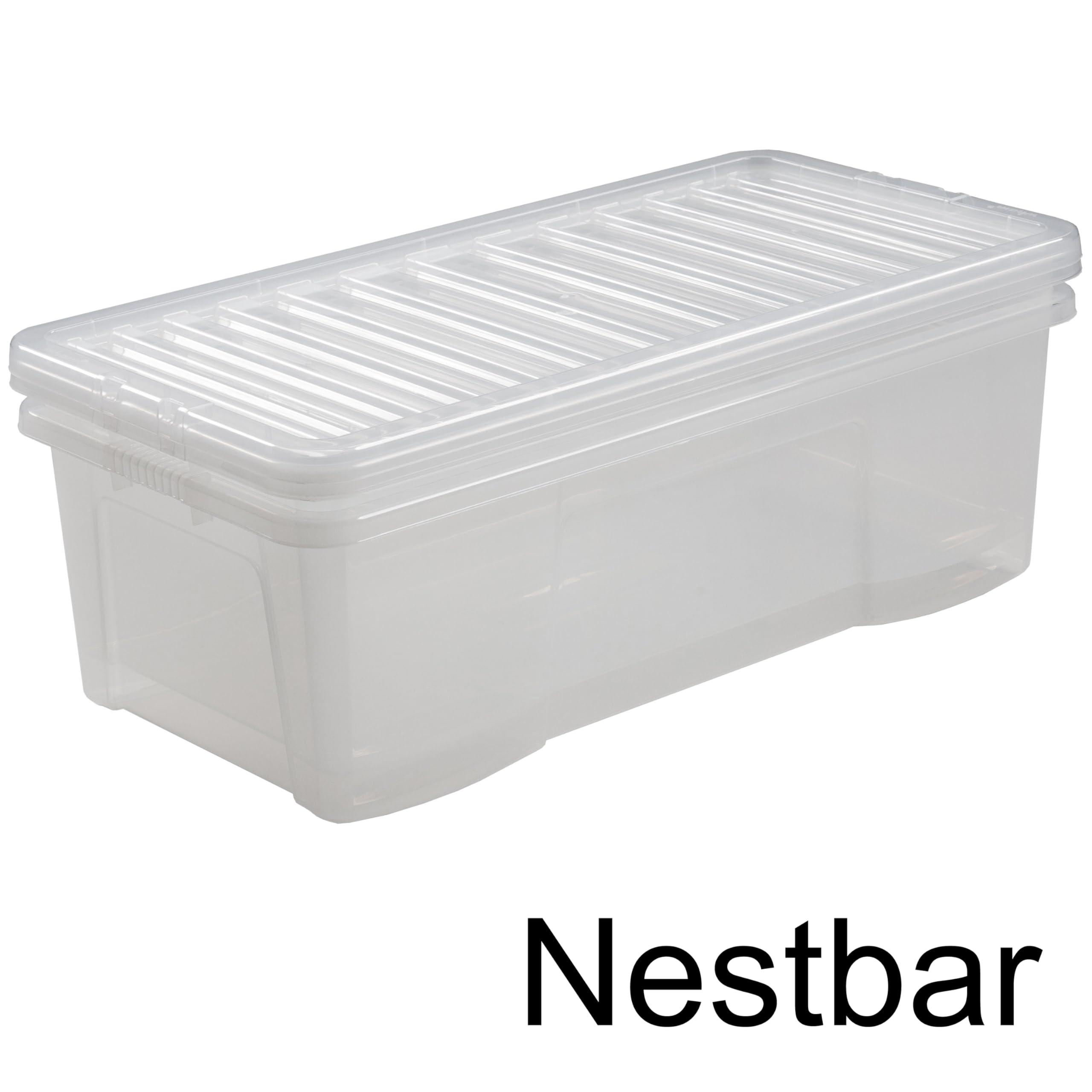 #11 3x Aufbewahrungsbox mit Deckel 62L 80x40x25cm transparent stapelbar