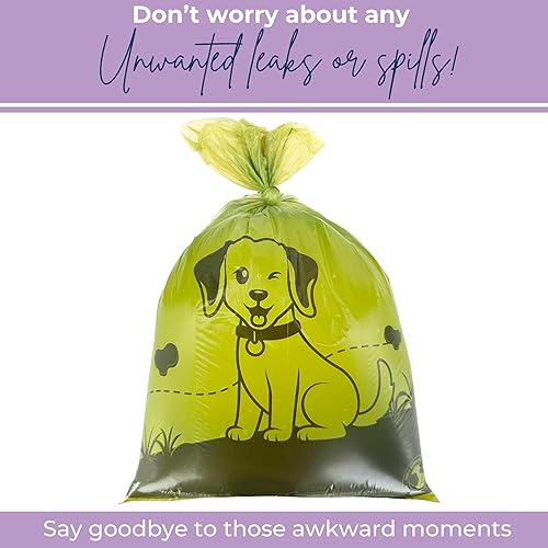 Miniatura 5 de Pet Faves Bolsas ecológicas para excrementos de perro, 100% a prueba de fugas, fuertes y extralargas, bolsas de basura para perros y gatos, con