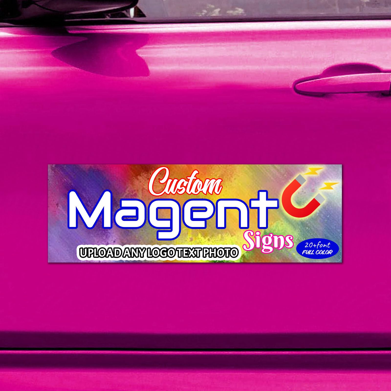 Magneti Personalizzati per Auto - Adesivo Magnetico Personalizzato - Targhe Magnetiche per Auto Personalizzate con Stampa a Colori - per Frigorifero Veicolo Lavagna Bianca e pubblicità