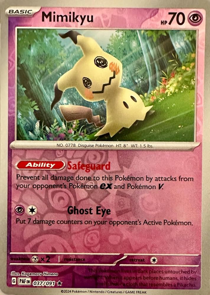Amazon.com: Pokemon – Mimikyu 037/091 – Paldean Fates
