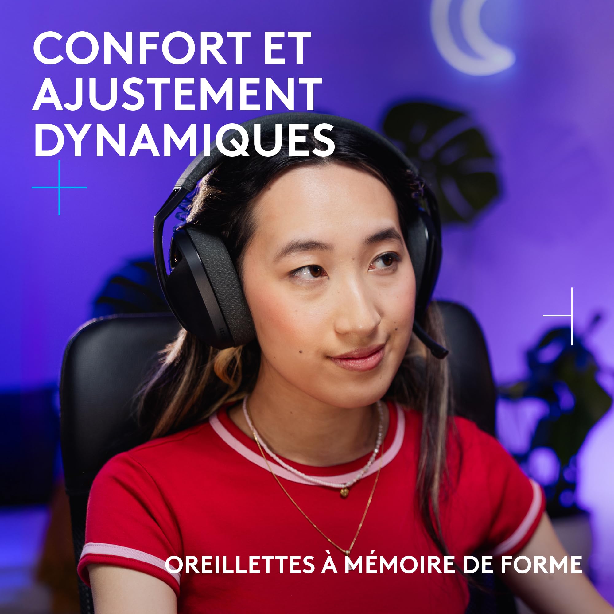 Logitech G G321 Lightspeed, Casque Gaming Bluetooth sans Fil, Confort et Ajustement dynamiques, Micro à Tige 16 kHz, + de 20 h d’autonomie, PC, PS4, PS5, Nintendo Switch, Mobile - Noir