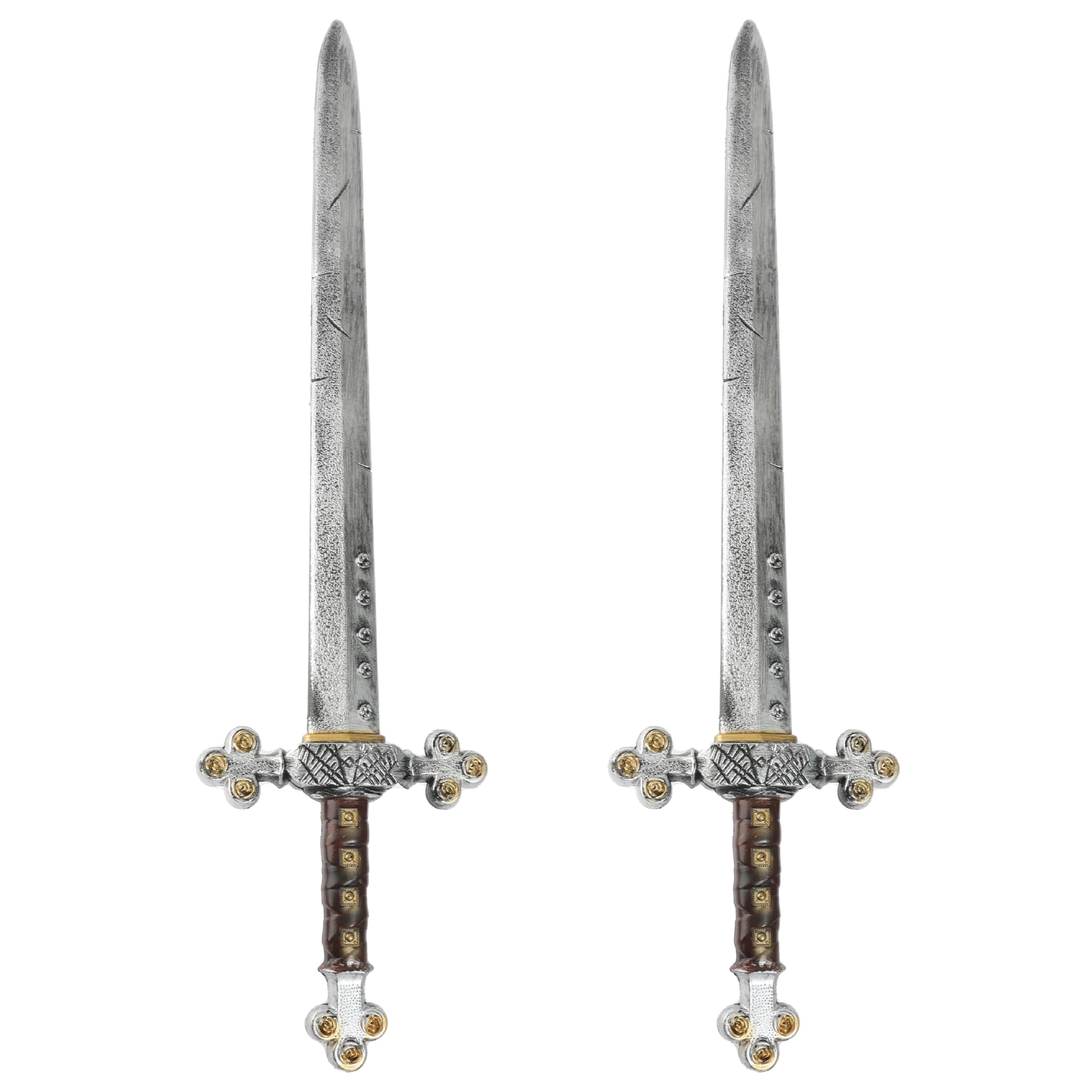 Adults Gladiator Sword - Pack of 2-29.5"/75cm Roman Viking Barbarian Cosplay Fake Plastic Sword - Mens Womens TV/Film Game Warrior Historical Fancy Dress Costume Accessory