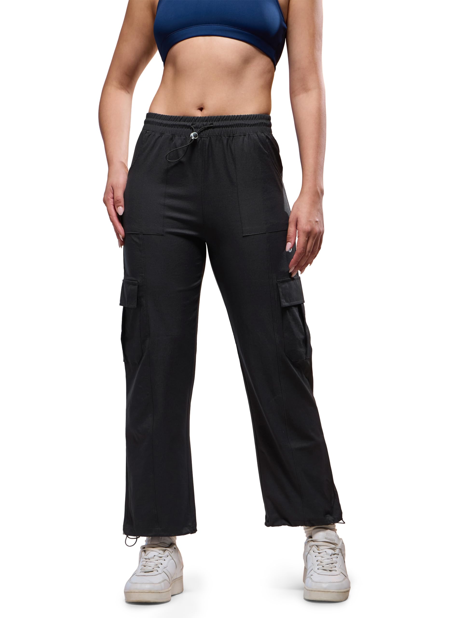 Women's Solid Straight Fit Parachute Cargo Pants with TS-Flexi, Quick Dry for Gym, Sports and Regular Use-image-39