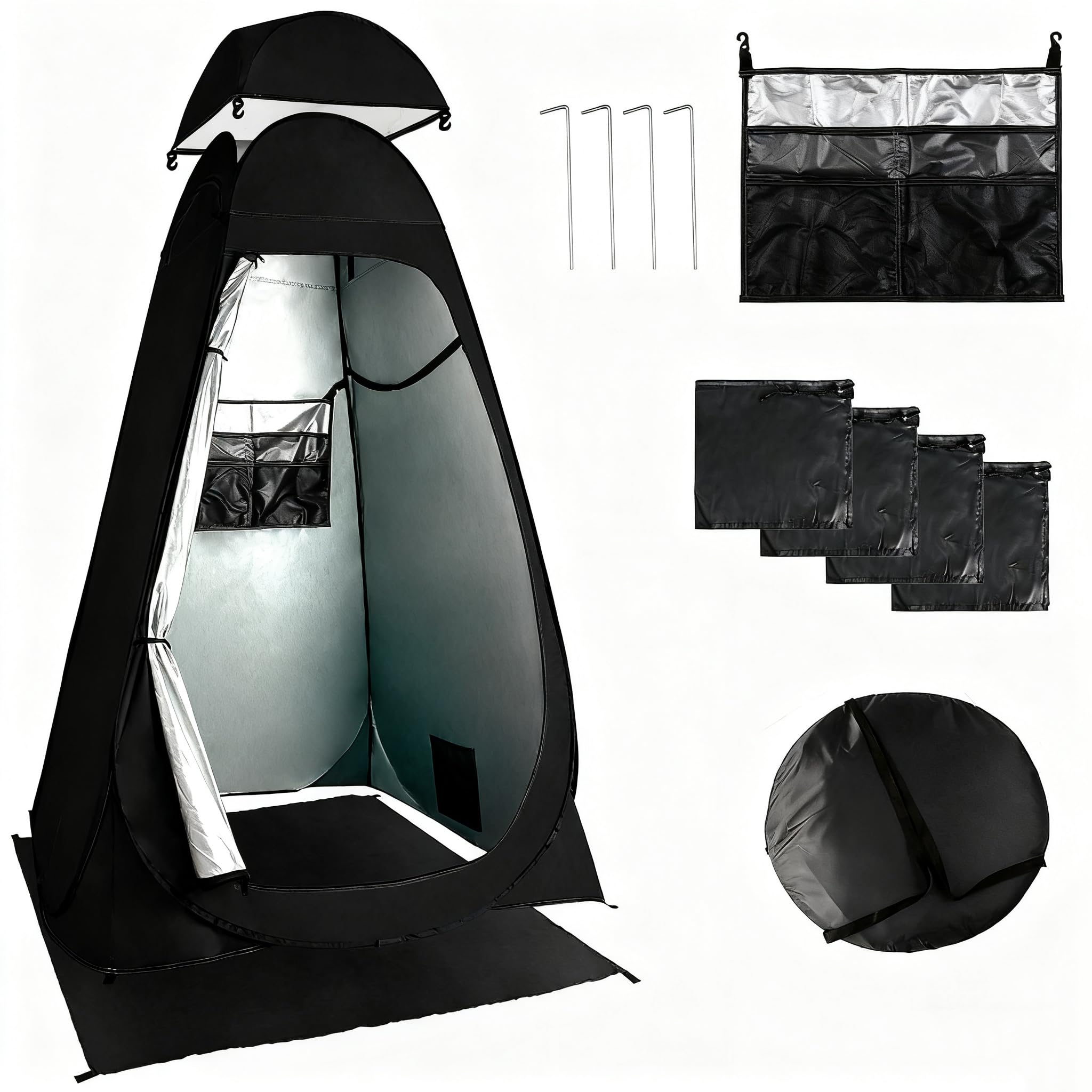 Camping Toilettenzelt Duschzelt Wurfzelt Pop Up Umkleidezelt Privatsphäre Toilettezelt Umkleidekabine Lagerzelt Mobile Outdoor WC Zelt für Camping & Beach, mit Tragetasche(UV 50+)