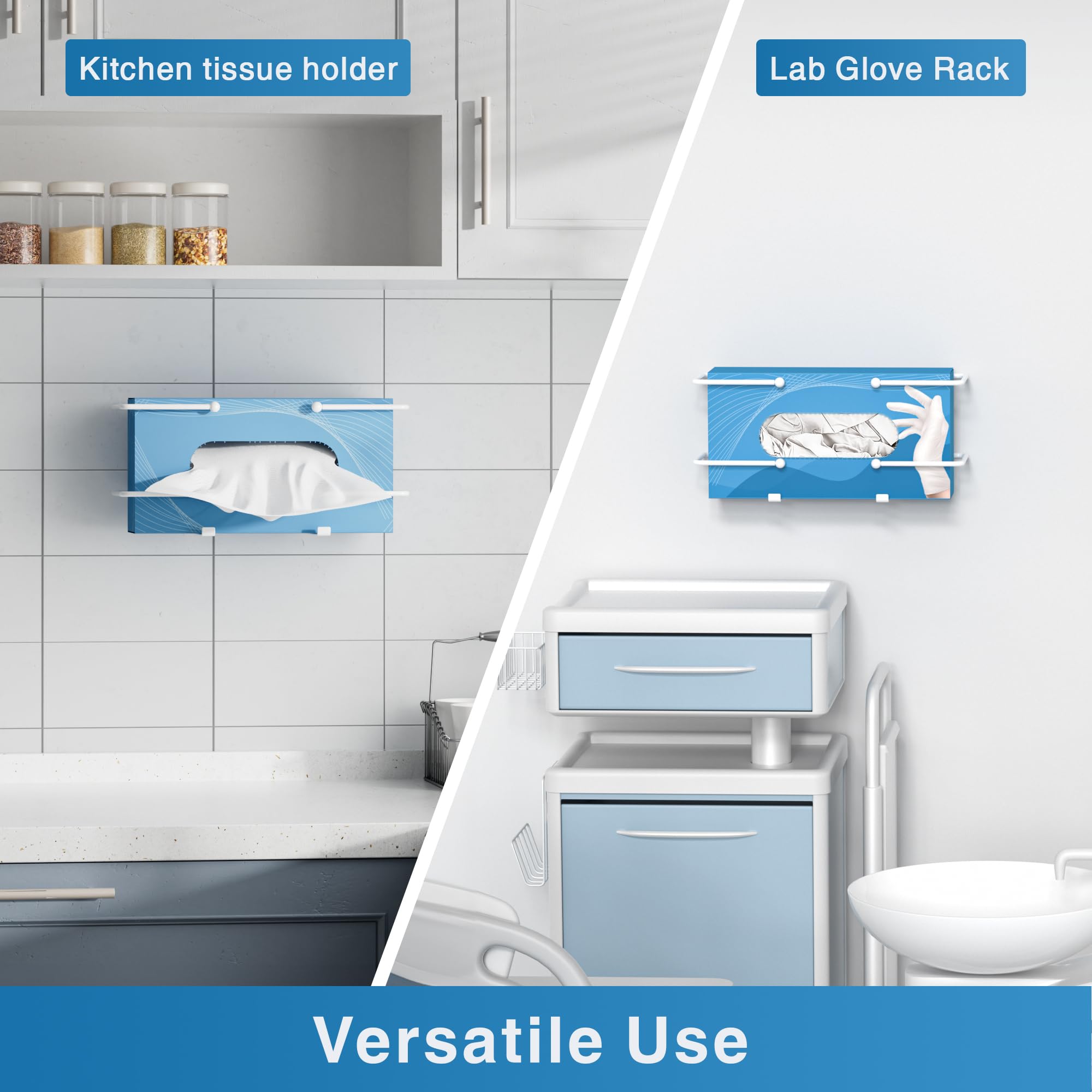 niffgaff Lab Glove Dispensers Porte-gants blanc pour boîte à gants jetable, boîte à gants, organisateur pour laboratoire, cuisine, porte-gants médicaux sur le mur