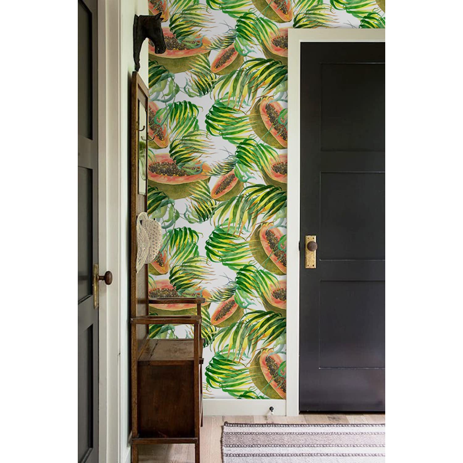 Papier peint tropical papaye pour métamorphoser le salon et la cuisine en oasis exotique