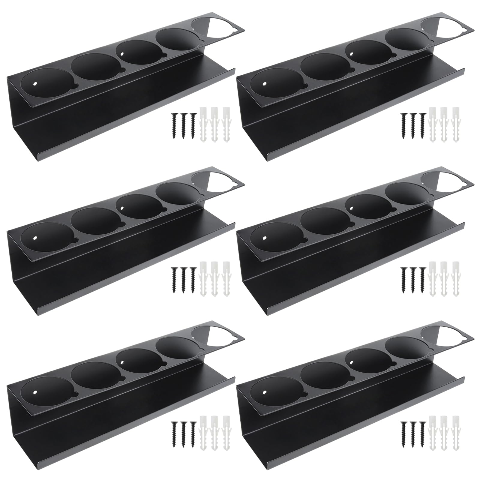 Touri 6-Pack Spray Can Holder Rack – Garage & Workshop Organizer For Paint, Lubricant, & Aerosol Cans