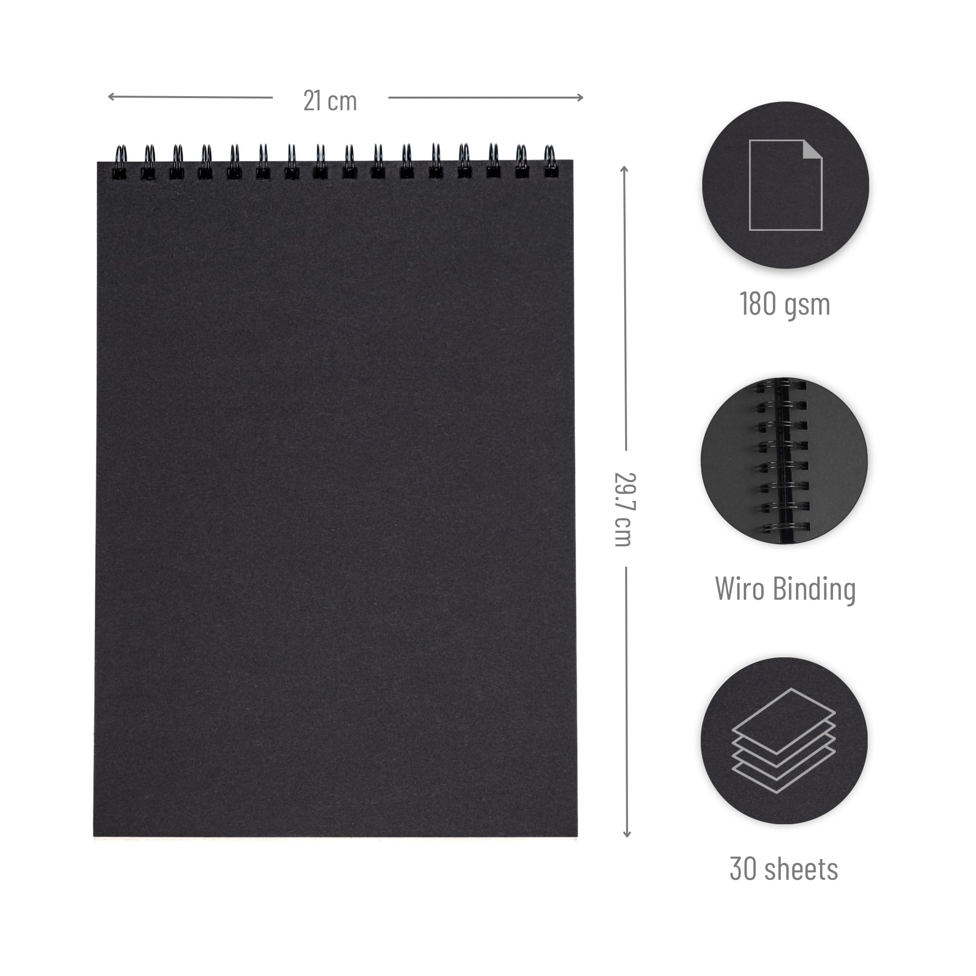 COLORSPLASH Black Sketch Book -30 Sheet (A3) : Amazon.in