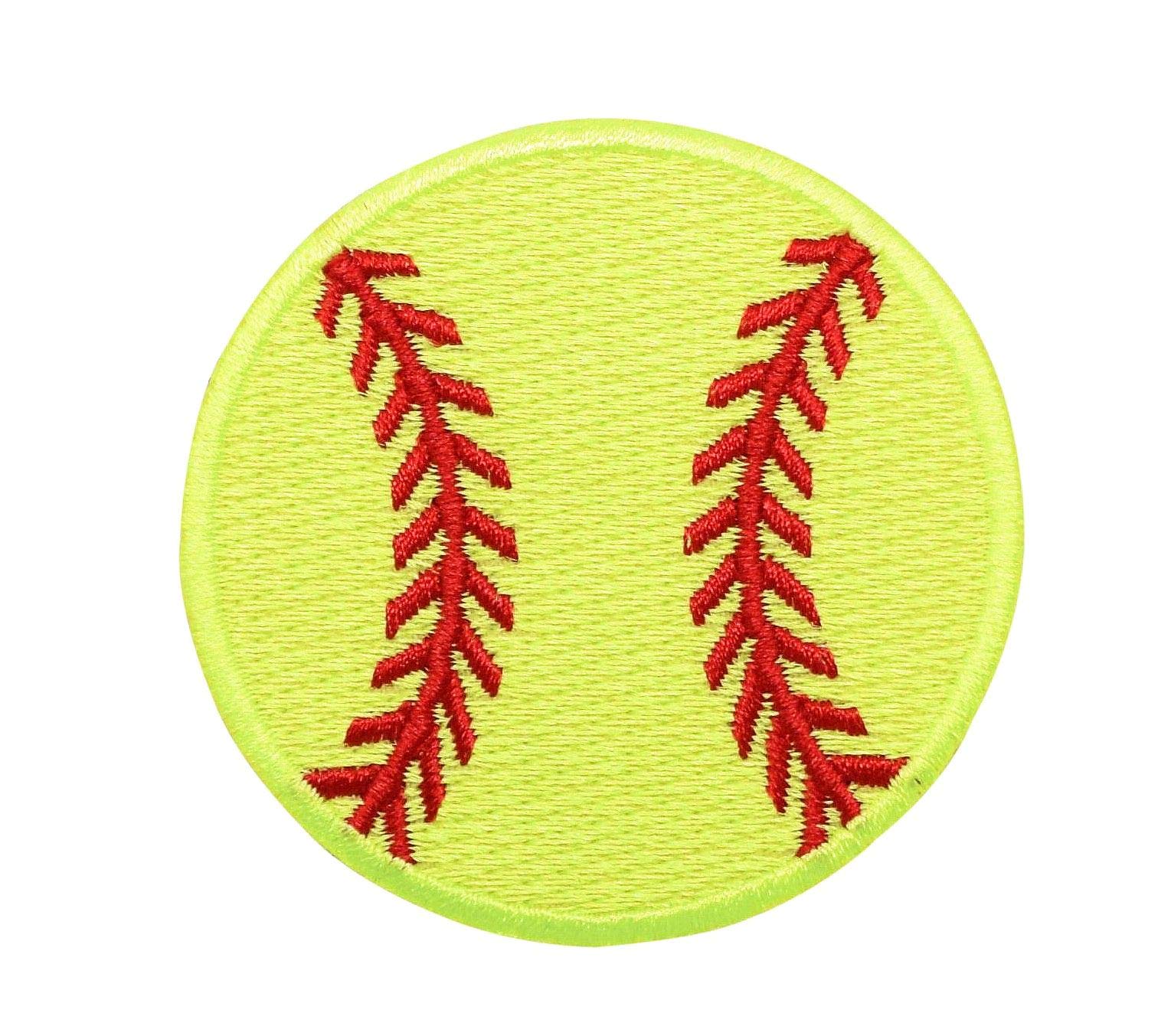 Amazon.com: 2-1/4" Neon Yellow Softball Embroidered Iron on Patch