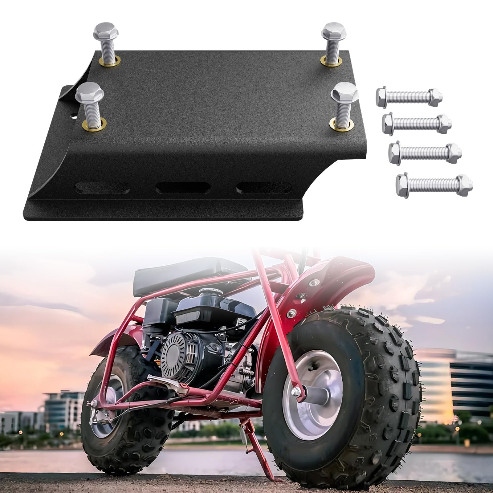 Torque Converter Motor Riser Plate Mount for Mini Bike, Go-Kart or Buggy