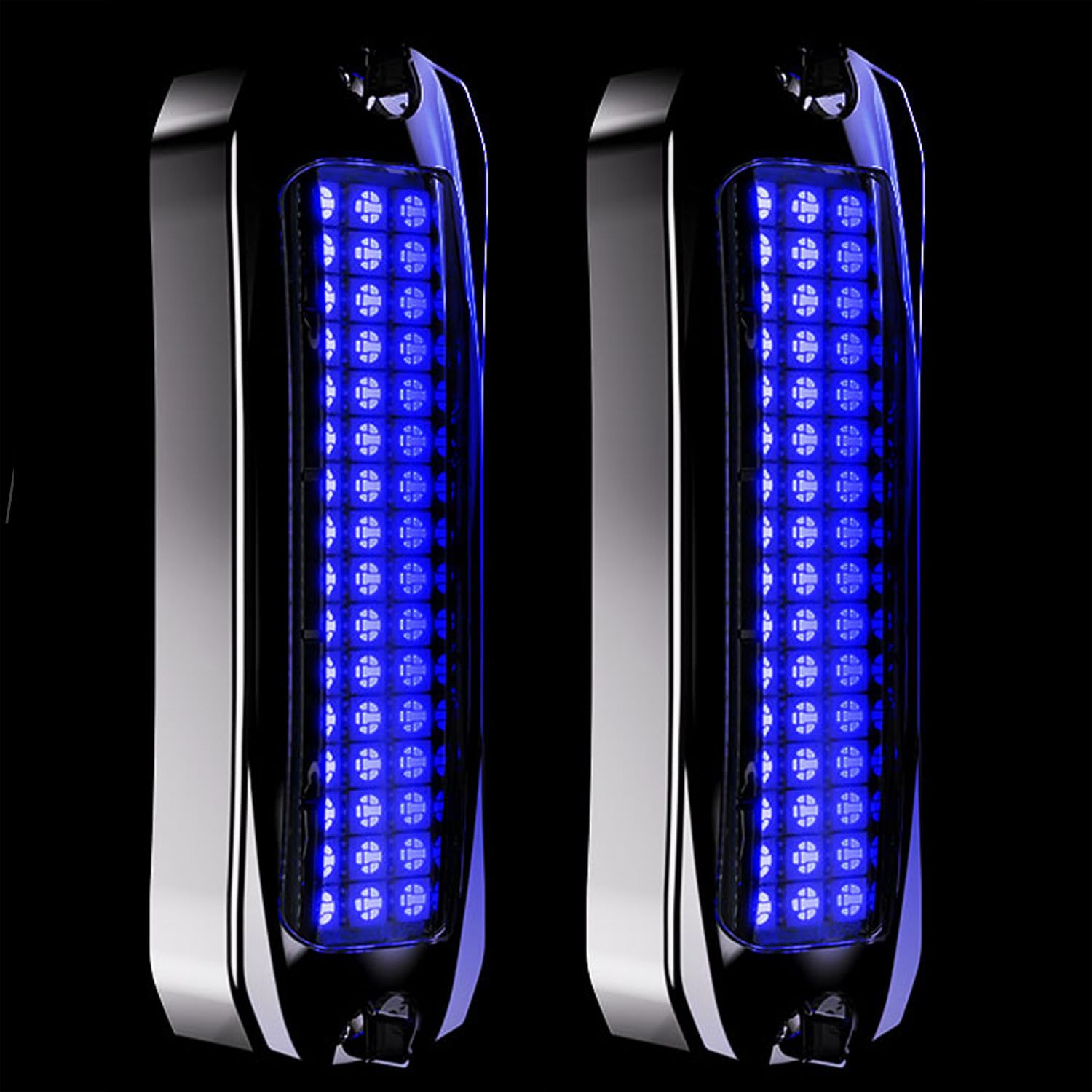 Greluma 2 Pcs Éclairage de pont intérieur étanche à 48LED pour bateau,éclairage de courtoisie,éclairage de navigation,tableau arrière,cabine,pour ponton,bateau de pêche,kayak,voilier,12/24V,bleu