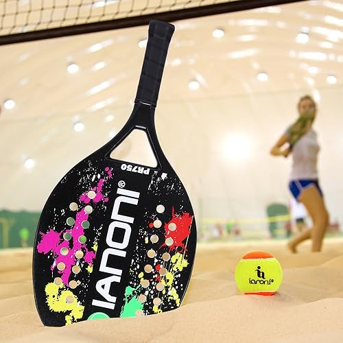 Miniatura 6 de IANONI Raqueta de tenis para playa con agarradera de fibra de carbono, con espuma de memoria.