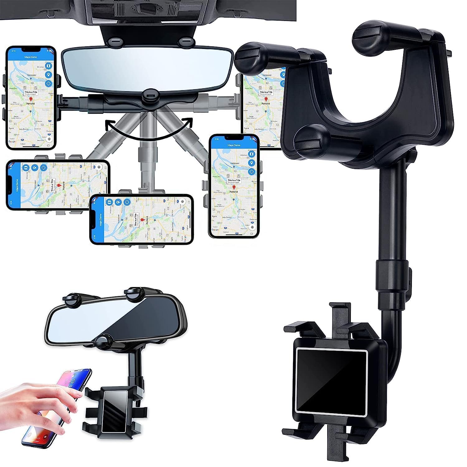 XGMO® J0 Windshield Car Cradle 360 Degree Rear View Car Mirror Mobile Phone Holder Mount Stand 360 Degree RotationalCompatible with All Smartphones (B0CJ6RKPBJ) Amazon Price History, Amazon Price Tracker