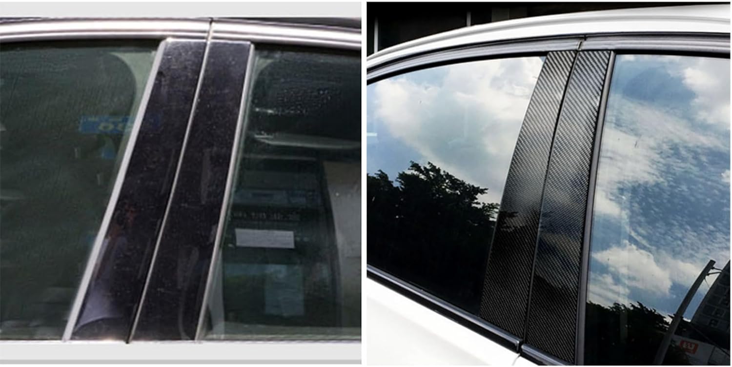 Carbon Fiber Cover Trim Sticker Accessories Decoration Compatible with BMW X5 E70 X6 E71 2008-2014 (Door Sash B Pillar 43)